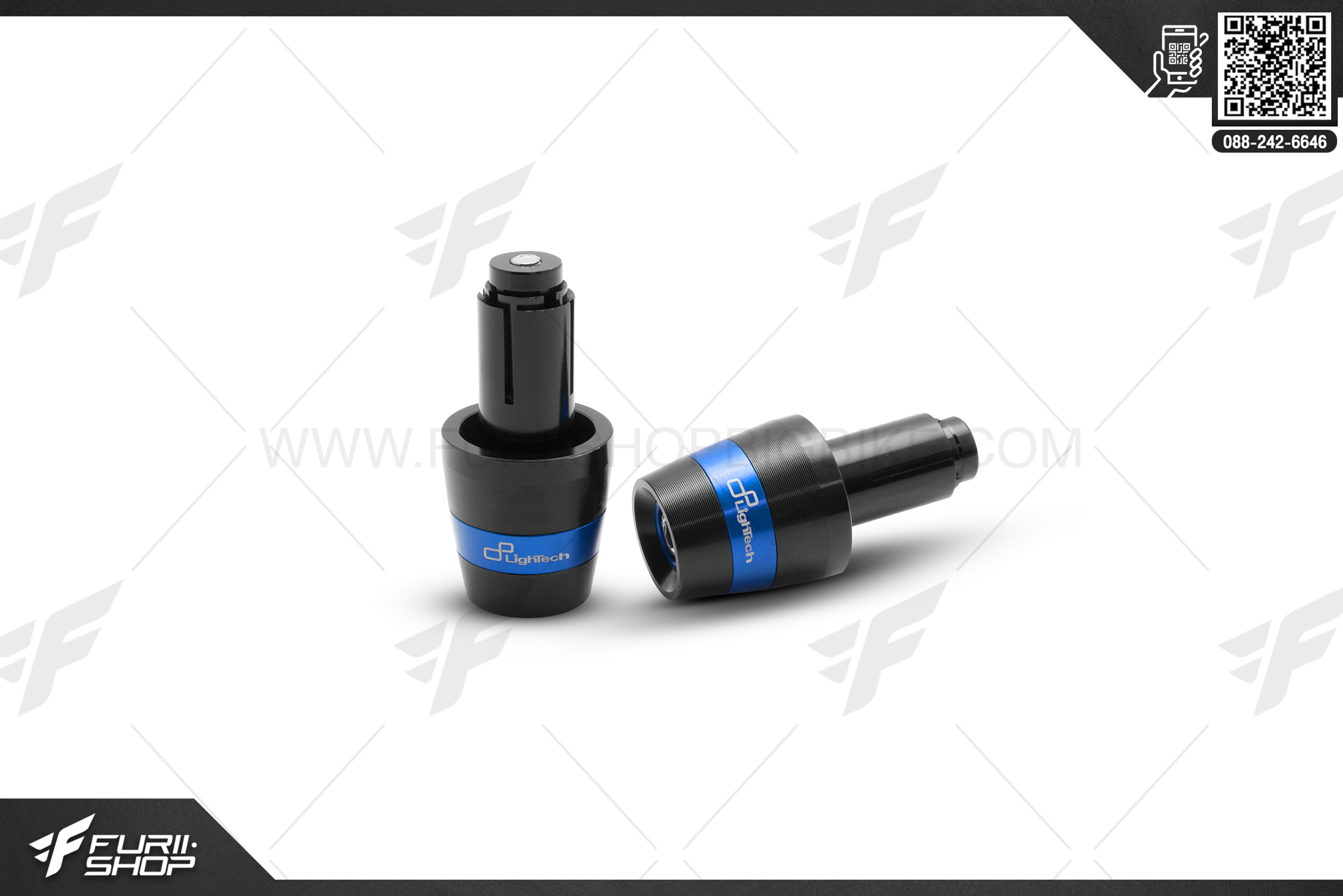 ตุ้มปลายแฮนด์ LighTech สีน้ำเงิน