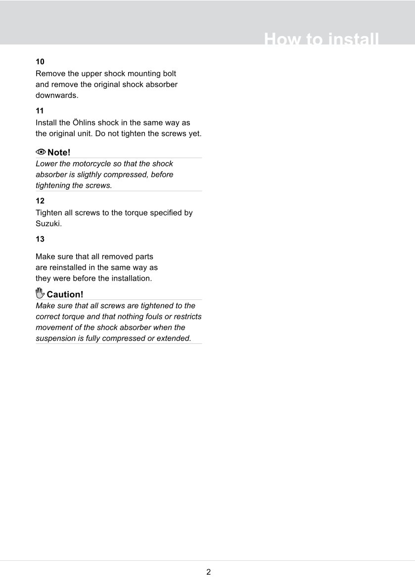 โช๊คหลังแต่ง Ohlins SU043 For Suzuki DL 650 V-Strom XT ปี 2018-2024