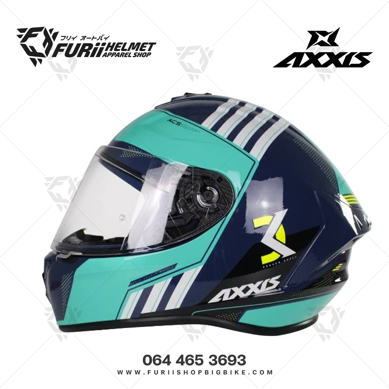 หมวกกันน็อคเต็มใบ AXXIS Draken S Mythic C7 Blue (สีเงา)