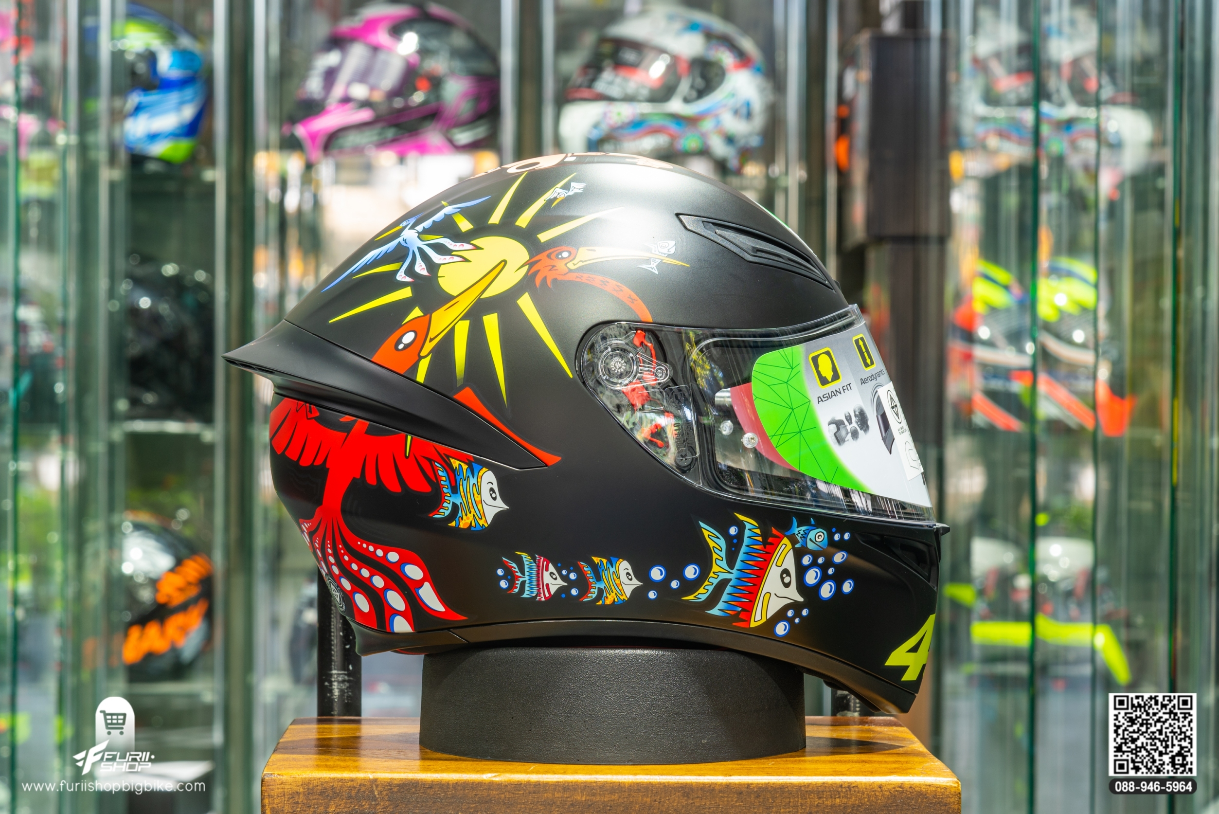 หมวกกันน็อค AGV K1 WHITE ZOO MATT BLACK