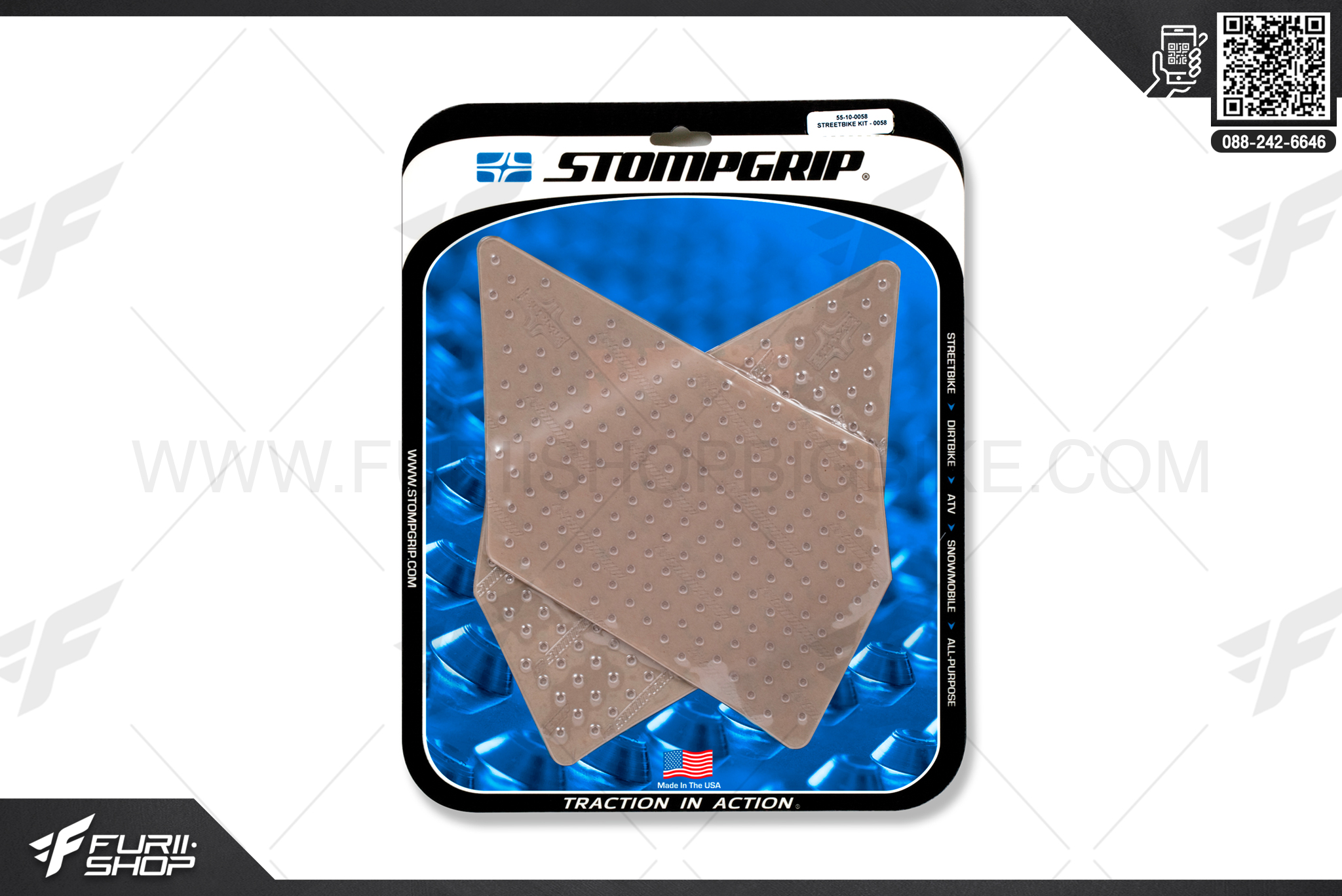 กันรอยข้างถัง STOMPGRIP KTM RC8R-1190, RC390 RC200 Clear