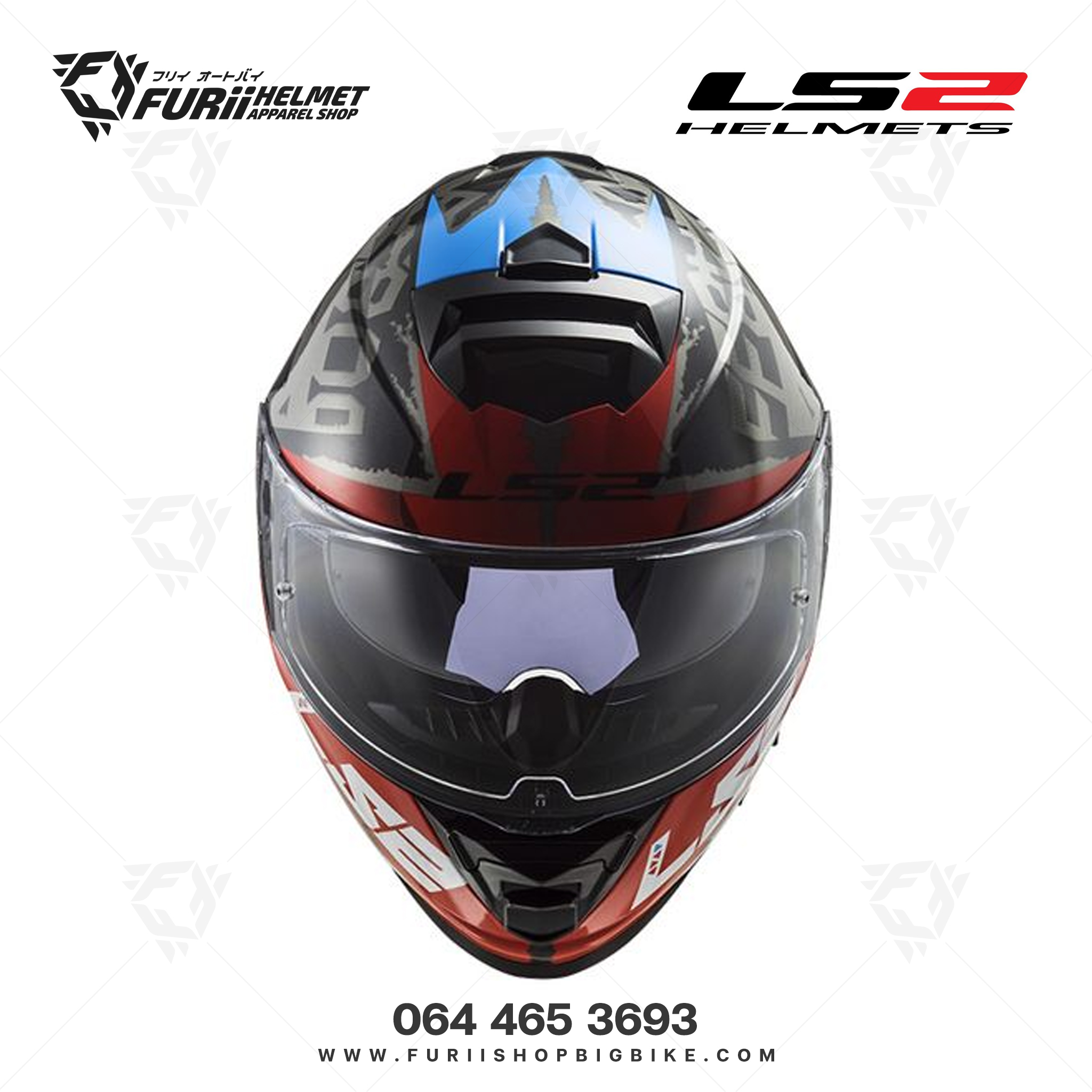 หมวกกันน็อค LS2 Helmet FF800 STROM : SPRINTER BLACK RED TITANIUM