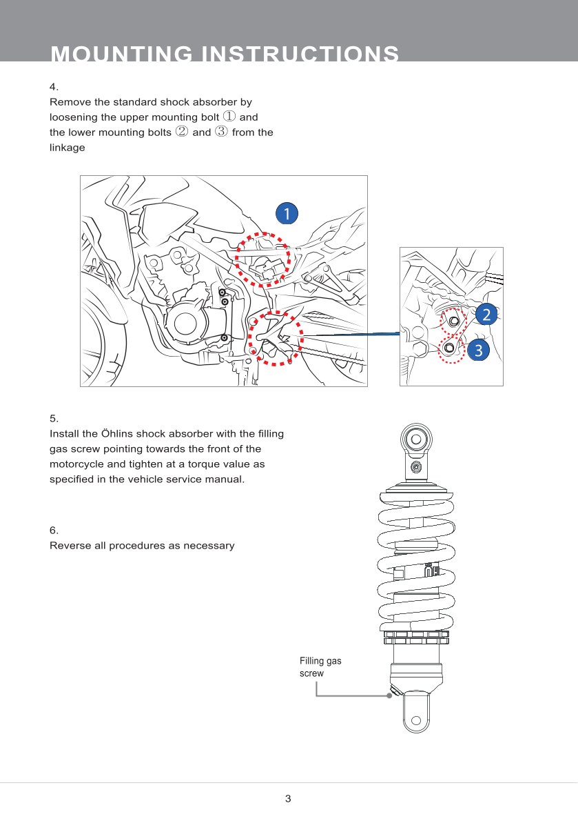 โช๊คหลังแต่ง Ohlins HO216 For Honda CB500X ปี 2021-2023