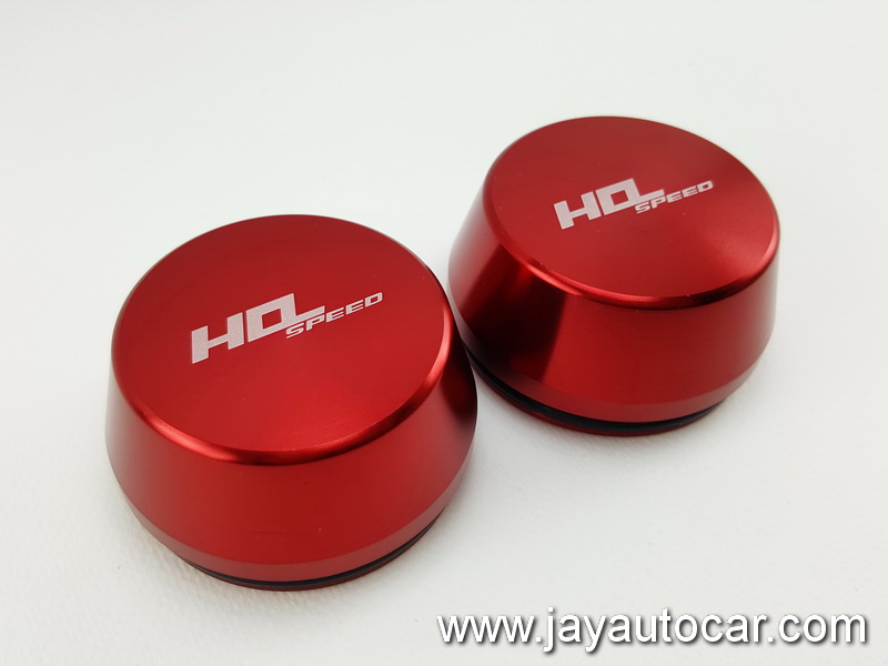 ฝาปิดดุมล้ออลูมิเนียมแต่งซิ่ง คู่หน้า งานกลึงCNC สีแดง สำหรับ รถกะบะตัวเตี้ย ISUZU DMAX , CHEVROLET COLORADO