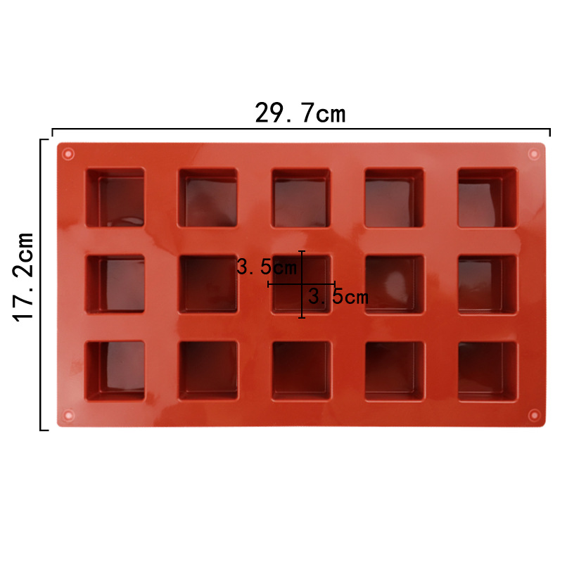 แม่พิมพ์ซิลิโคน พิมพ์วุ้น สีเหลี่ม 15 ช่อง