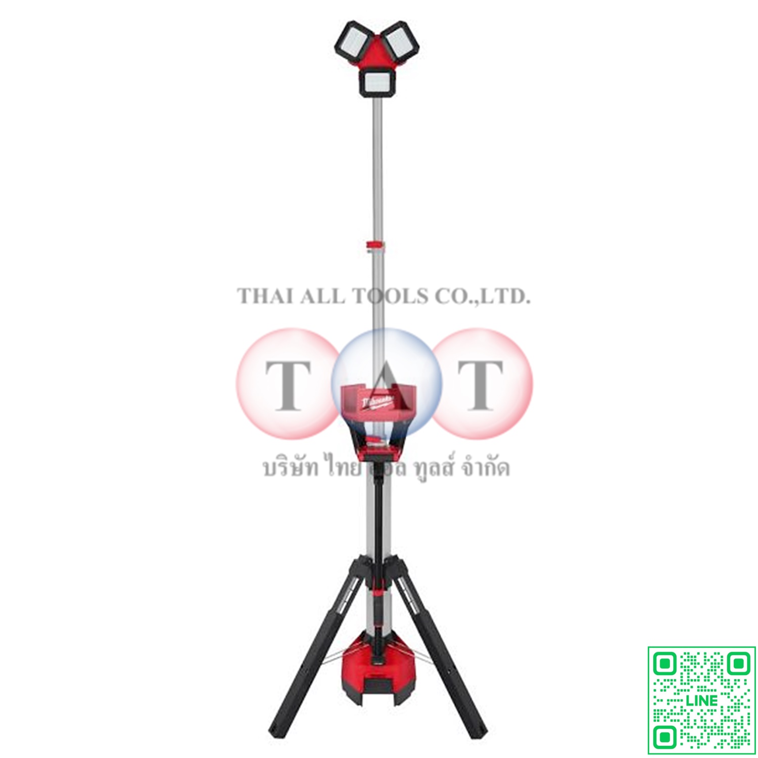 Milwaukee M18 HOSALC-0 ไฟตั้งพื้นที่ 6,000 ลูเมน หมุนหัวแนวนอนได้ 180° และแนวตั้ง 240°