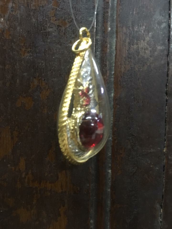 จี้พญานาค กรอบทองไมครอน พร้อมลูกแก้วตรงกลาง