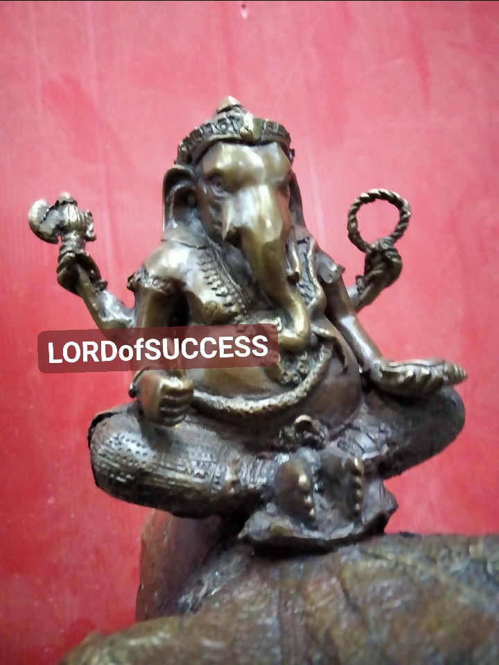 พระพิฆเนศทรงช้างเอราวัณ เนื้อทองเหลือง สูง 12 นิ้ว