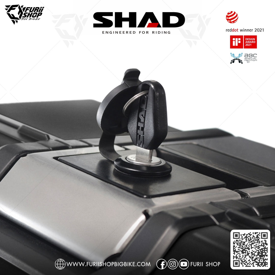 กล่องข้าง SHAD TR36R (ขวา) Black ขนาด 36 ลิตร (ไม่สามารถเก็บหมวกกันน็อคได้) มีตาข่าย และ ชุดกุญแจกล่อง 3 ใบ