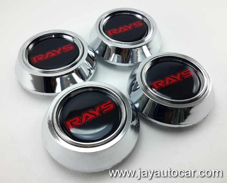 ฝาล้อรถยนต์ แม็กแต่ง สำหรับ ล้อแม็ก โลโก้ RAYS สีเงิน ขนาด 58.5 มิล 1ชุด 4ชิ้น สวยครับ Size 58.5mm.