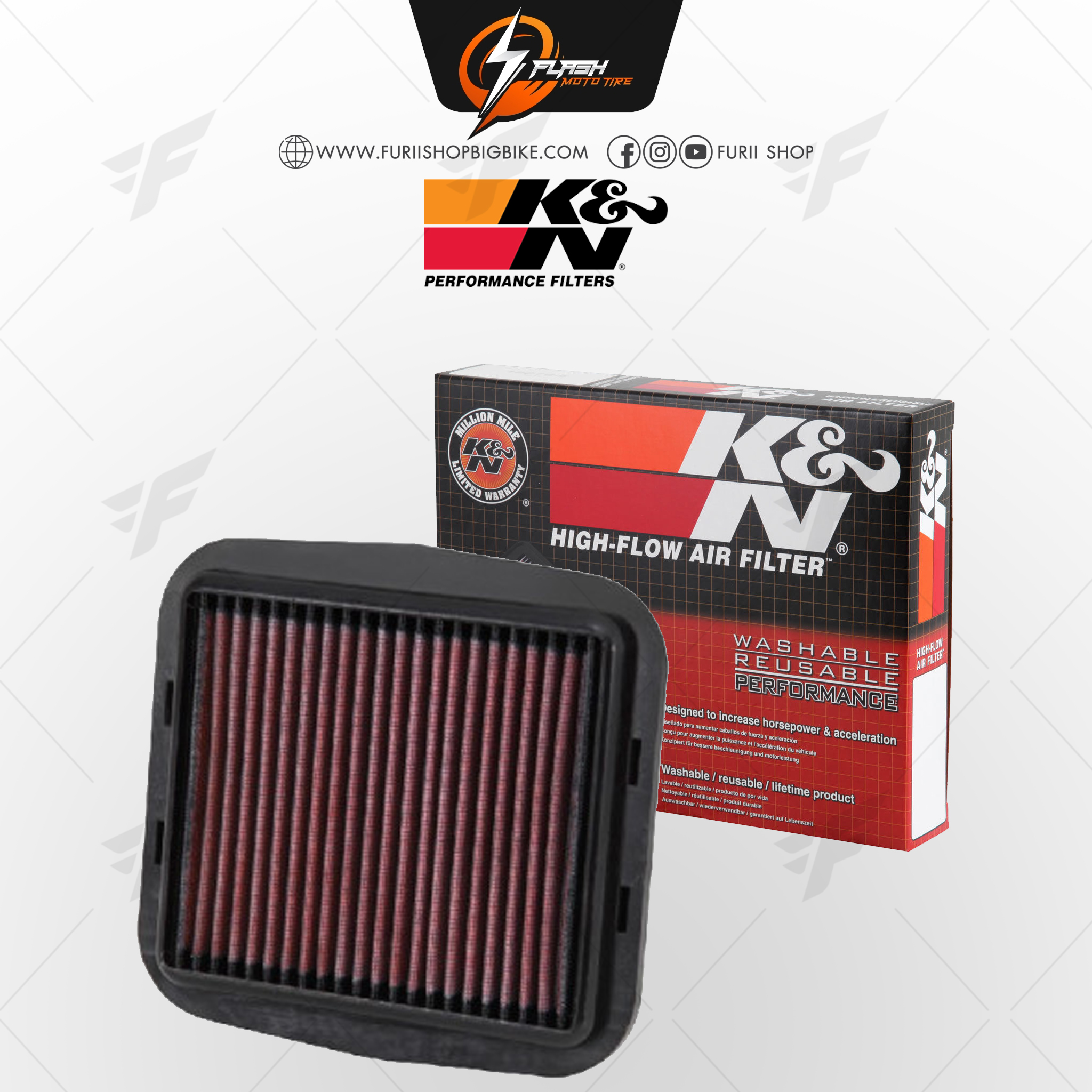 กรองอากาศ K&N สำหรับ DUCATI