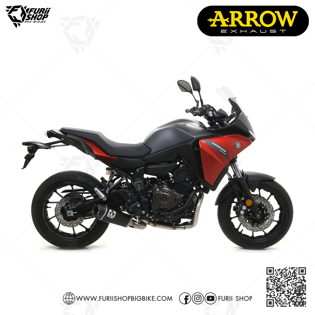 ท่อมอเตอร์ไซค์ Arrow Work Twist คอวน Dark-Carbon : for Yamaha Fz07/Mt07 15-17/18-20/All new 2021-2022