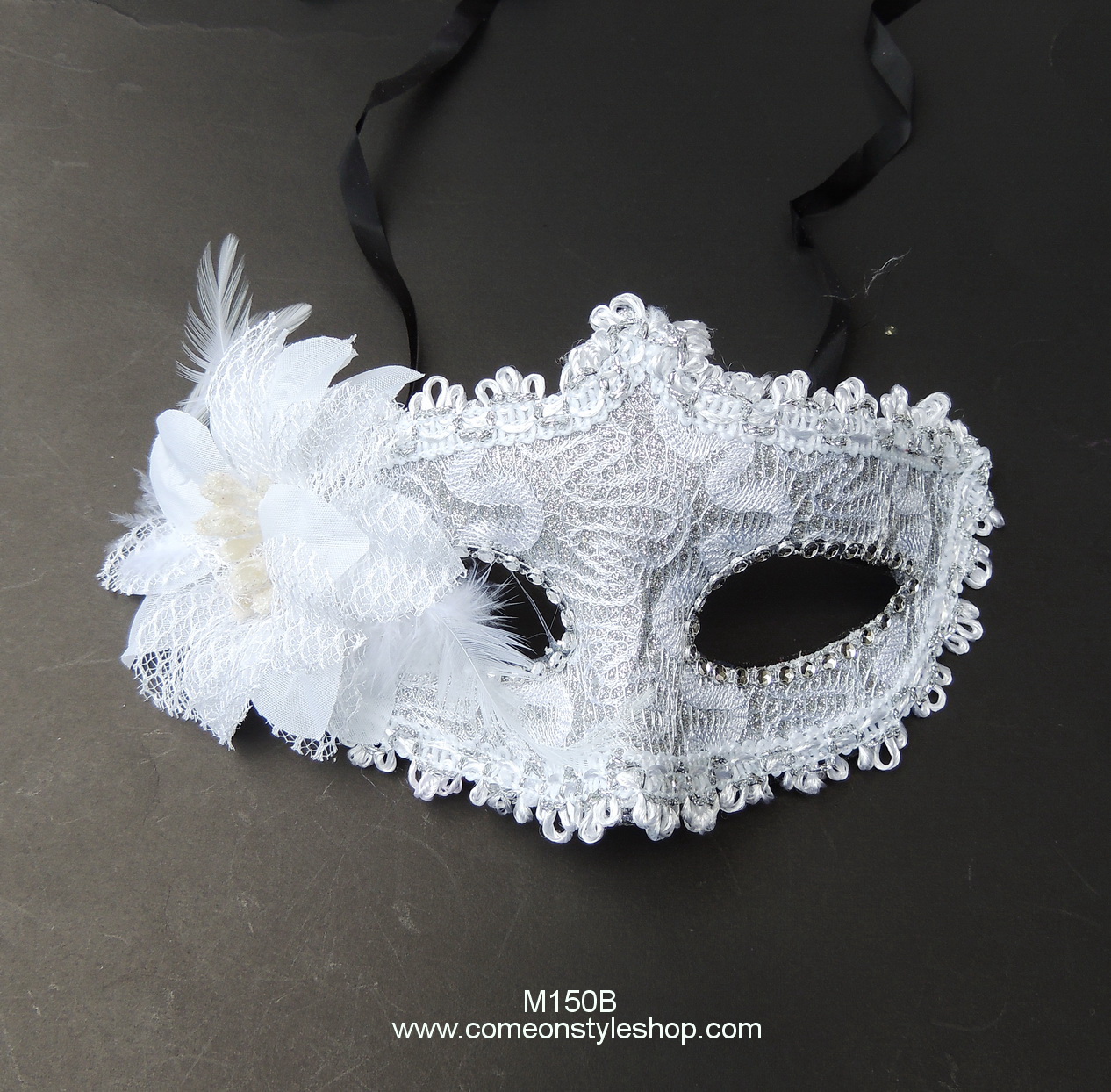 หน้ากากปาร์ตี้สไตล์เวนิสประดับดอกไม้ หน้ากากออกงาน ปาร์ตี้ การแสดง Fancy Masquerade 