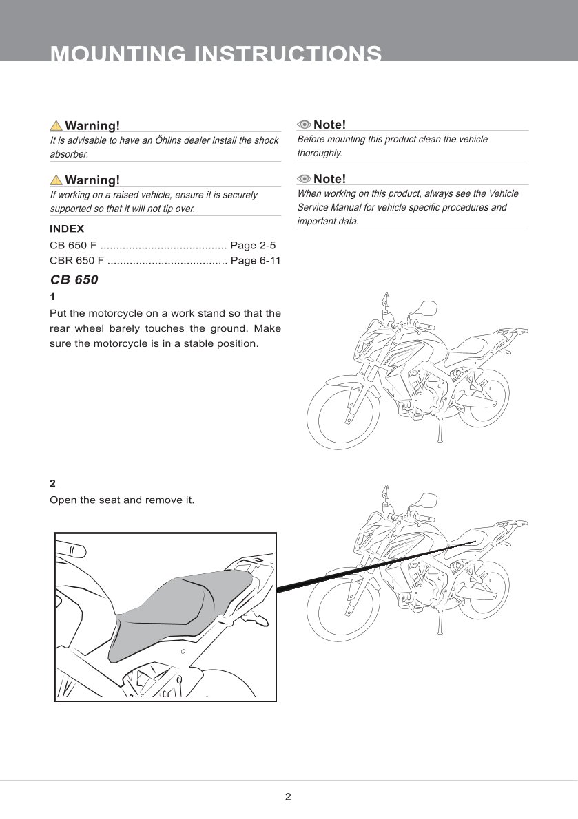 โช๊ค โช๊คแต่ง โช๊คมอเอตร์ไซค์ OHLINS FOR HONDA CB650F/CB650F