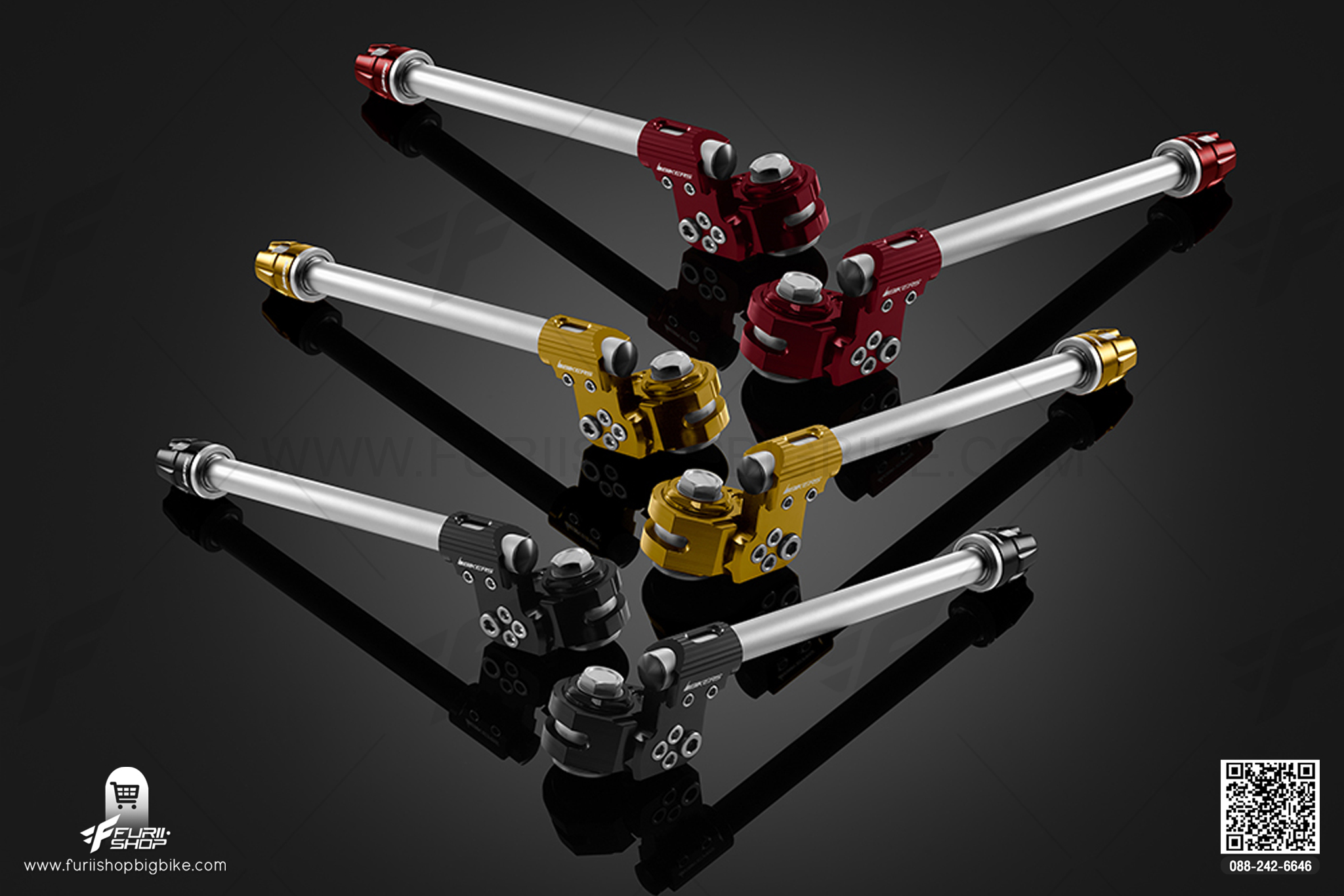 ชุดแฮนด์จับโช๊คและปลายแฮนด์ (Adjustable Handle Bar Set with handle Bar caps) Kawasaki Z650 ABS (2017-2019)