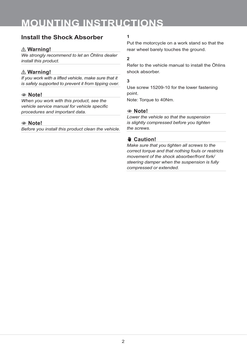 โช๊คหลังแต่ง Ohlins DMX0302 For KTM 450 EXC-F Six days ปี 2017-2023