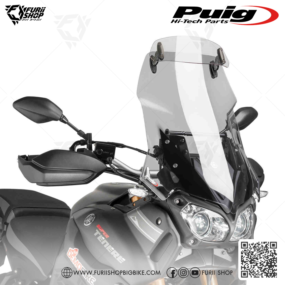 ชิลด์หน้า Puig Windshield Touring H-Smoke 2 Steps : for Yamaha SuperTenere 1200 2014-2018