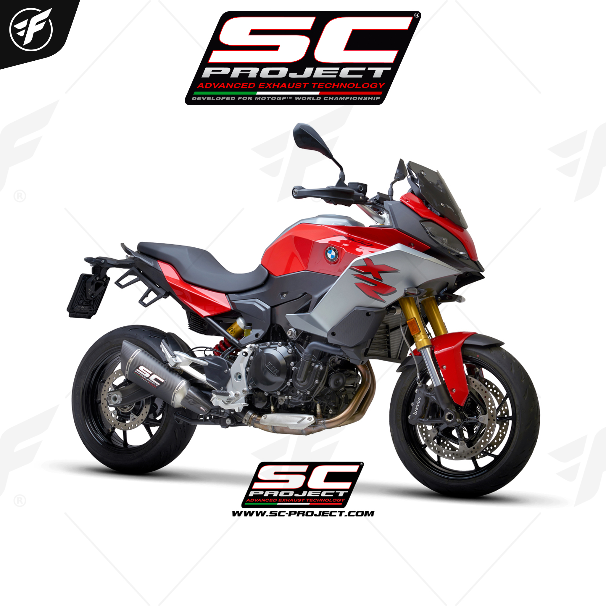 BMW F 900 XR (2020-2022) SC1-R Muffler, with Carbon fiber end cap