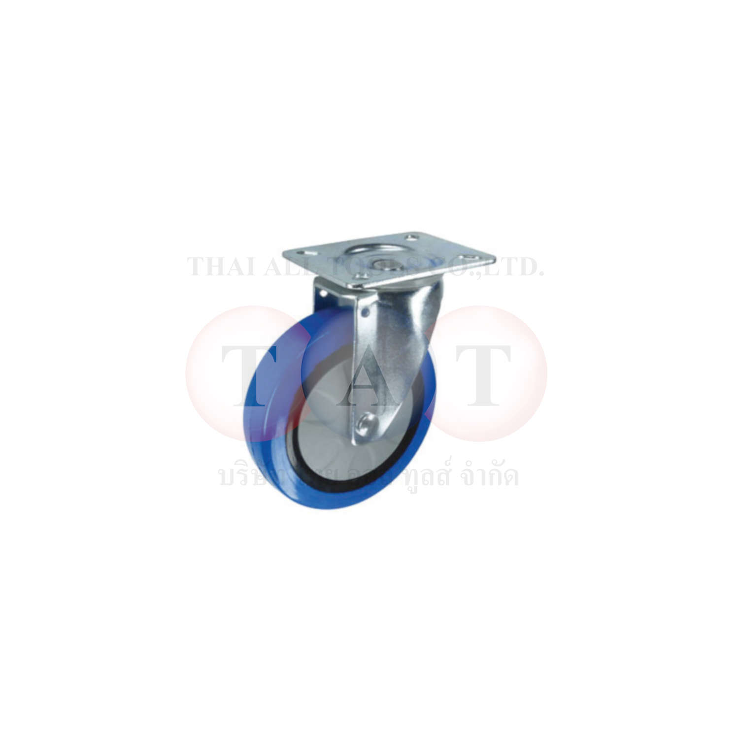 Atlas Workholders.SWIVEL PLATE 100mm BLUE RUBBER TYRE