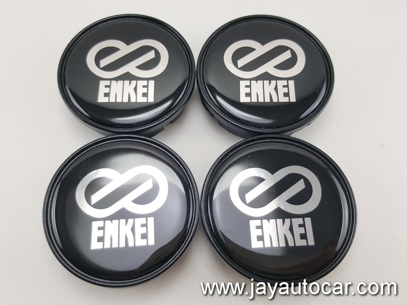 ฝาล้อรถยนต์ สำหรับ ล้อแม็ก สติ๊กเกอร์เรซิ่น โลโก้ Enkei ดำ ขนาด 54 มิล 1ชุด 4ชิ้น