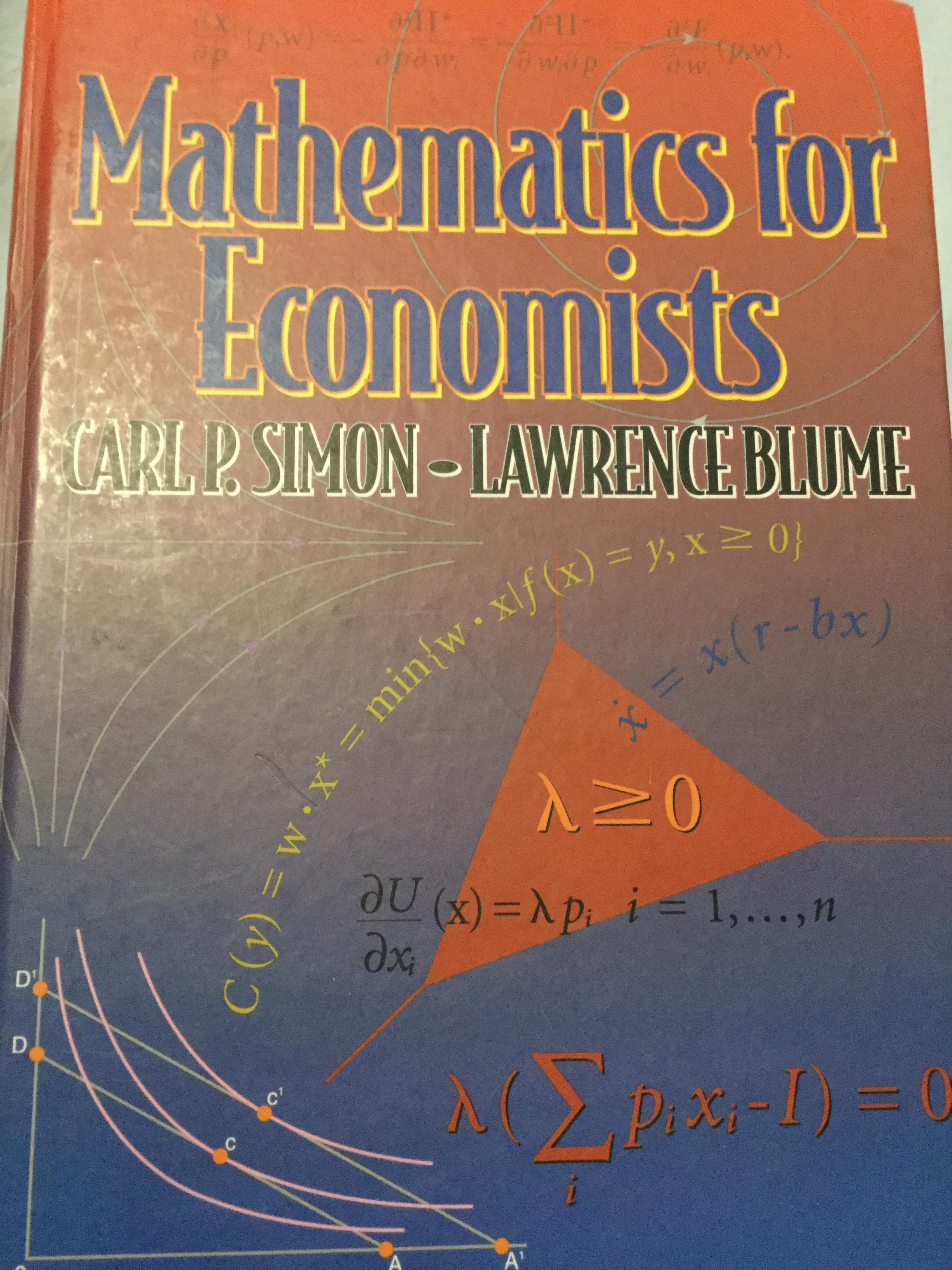 Mathematics for Economists. ผู้เขียน Carl P. Slmon-Lawrence Blume 0 กก.