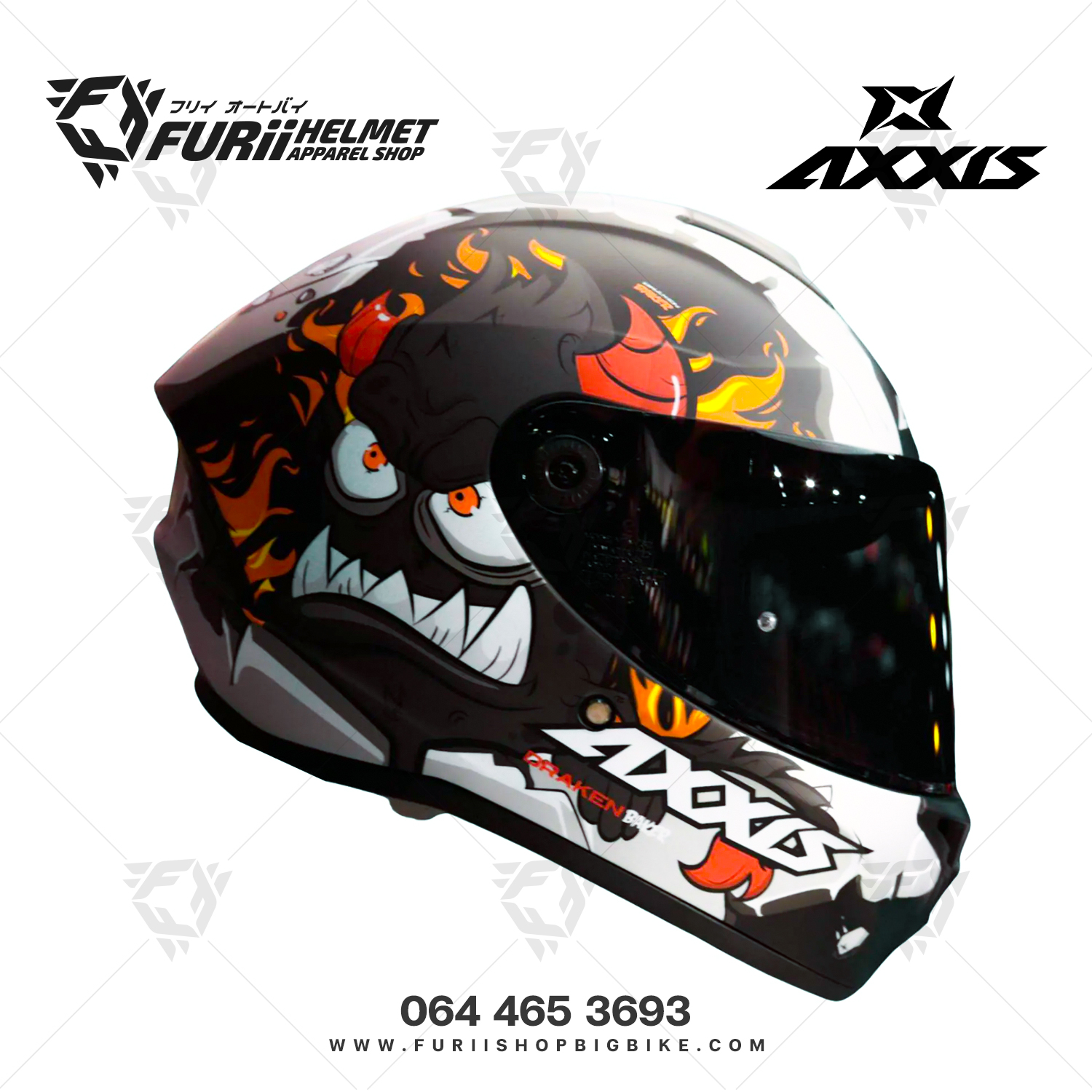 หมวกกันน็อคเต็มใบ AXXIS Draken S Baker A1 Black (สีเงา)