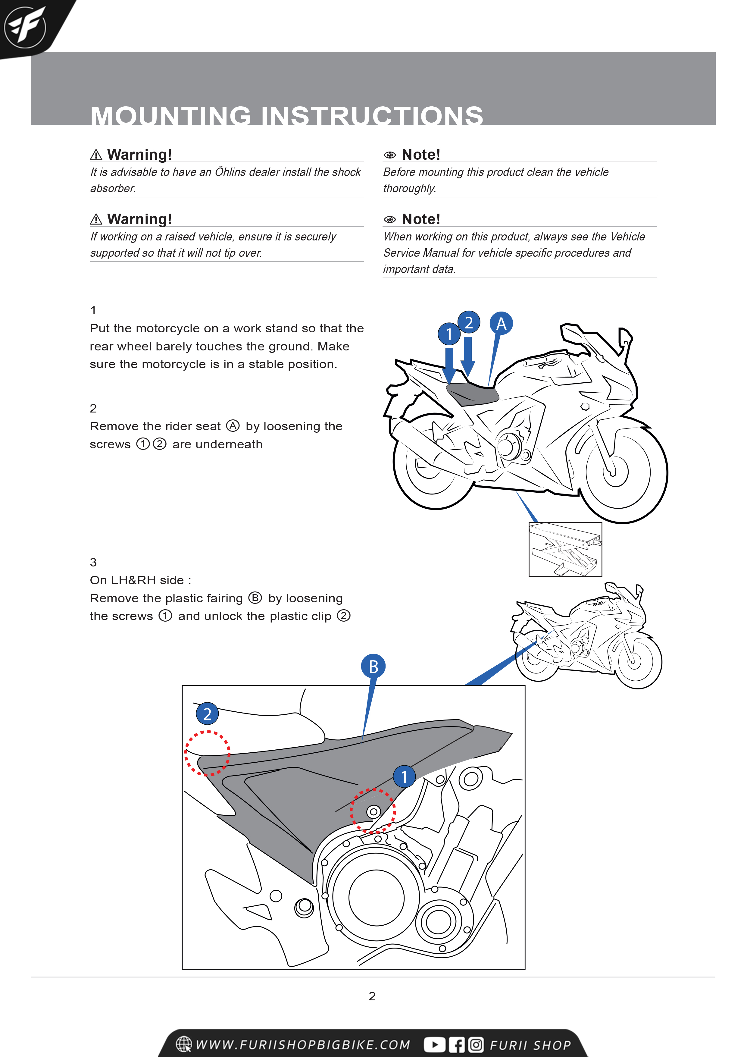 โช๊คหลัง OHLINS HO821 FOR Honda CBR500R 2019