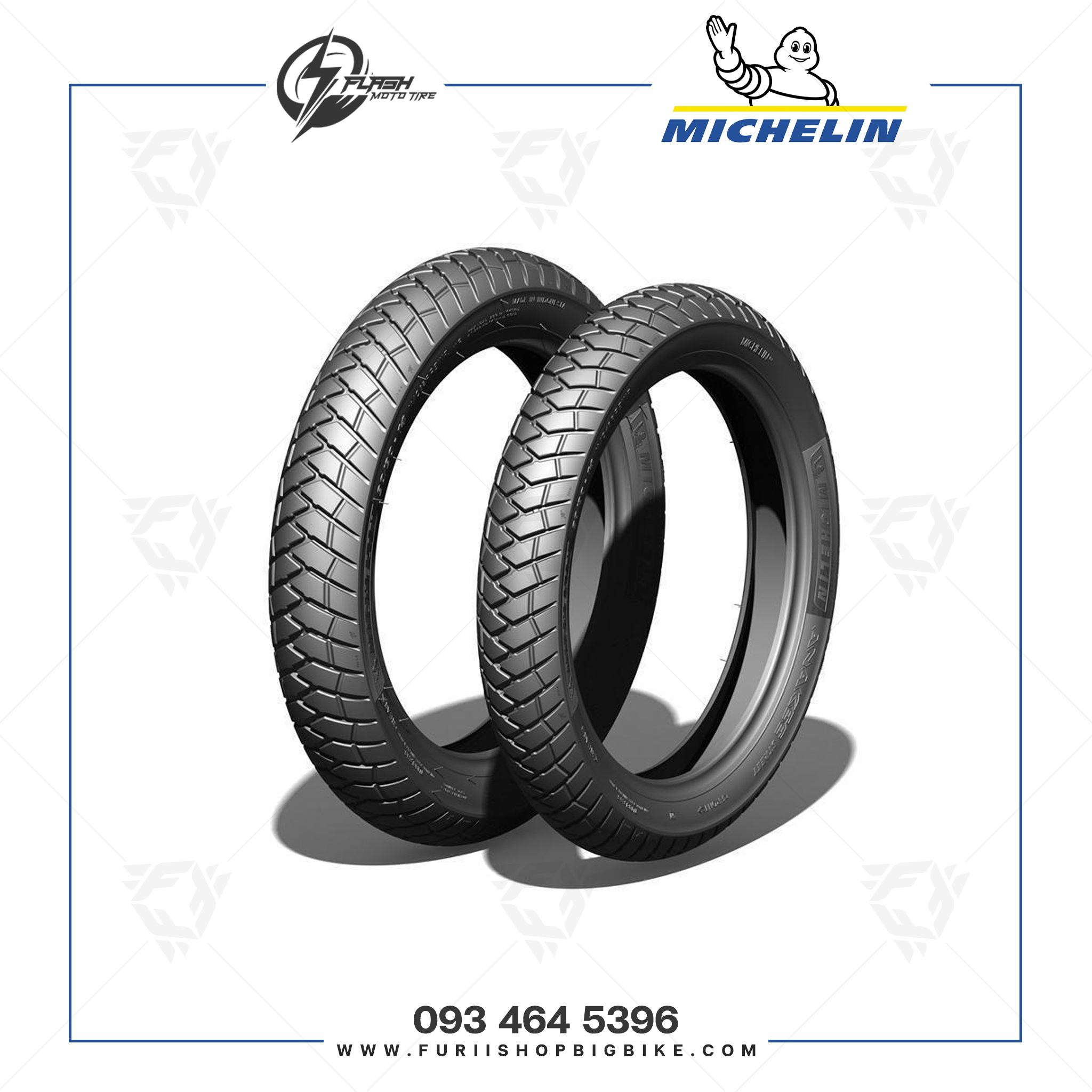 ยาง/ยางรถมอเตอร์ไซค์/ยางบิ๊กไบค์ MICHELIN ANAKEE STREET : 110/80-14 M/C 53P TL