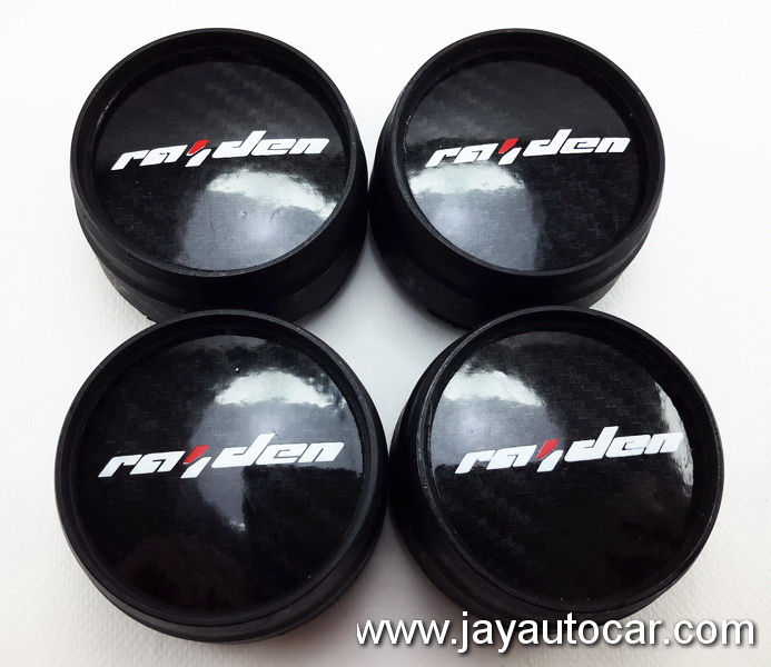 ฝาล้อรถยนต์ ฝาล้อแม็กซ์ ฝาล้อแต่ง สำหรับ ล้อแม็ก Lenso Project D สติ๊กเกอร์ดำ RAIDEN สีดำด้าน ขนาด 64 มิล 1ชุด 4ชิ้น สีดำสวยๆ