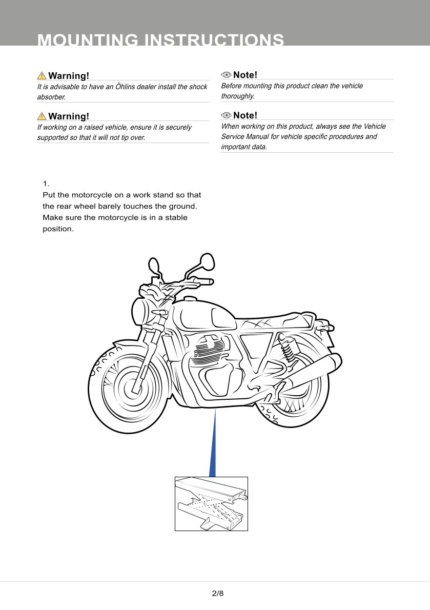 โช๊คหลังแต่ง Ohlins RE912 For Royal Enfield Continental GT 650 ปี 2019-2021