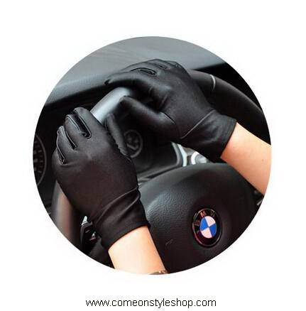 ถุงมือผ้าซาตินแบบสั้น ถุงมือออกงาน การแสดง แต่งงาน คอสเพลย์ Satin Short Gloves
