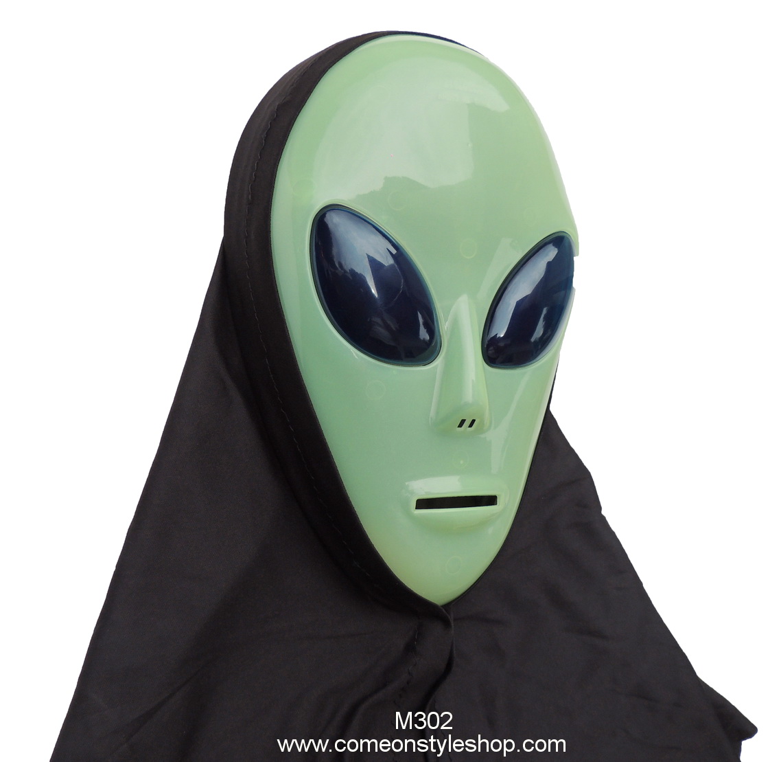 หน้ากากเอเลียน alien ยูเอฟโอ สีเขียวเรือนแสง หน้ากากปาร์ตี้ ออกงาน แฟนซี คอสเพลย์ หน้ากากคุณภาพ Green Alien UFO Space