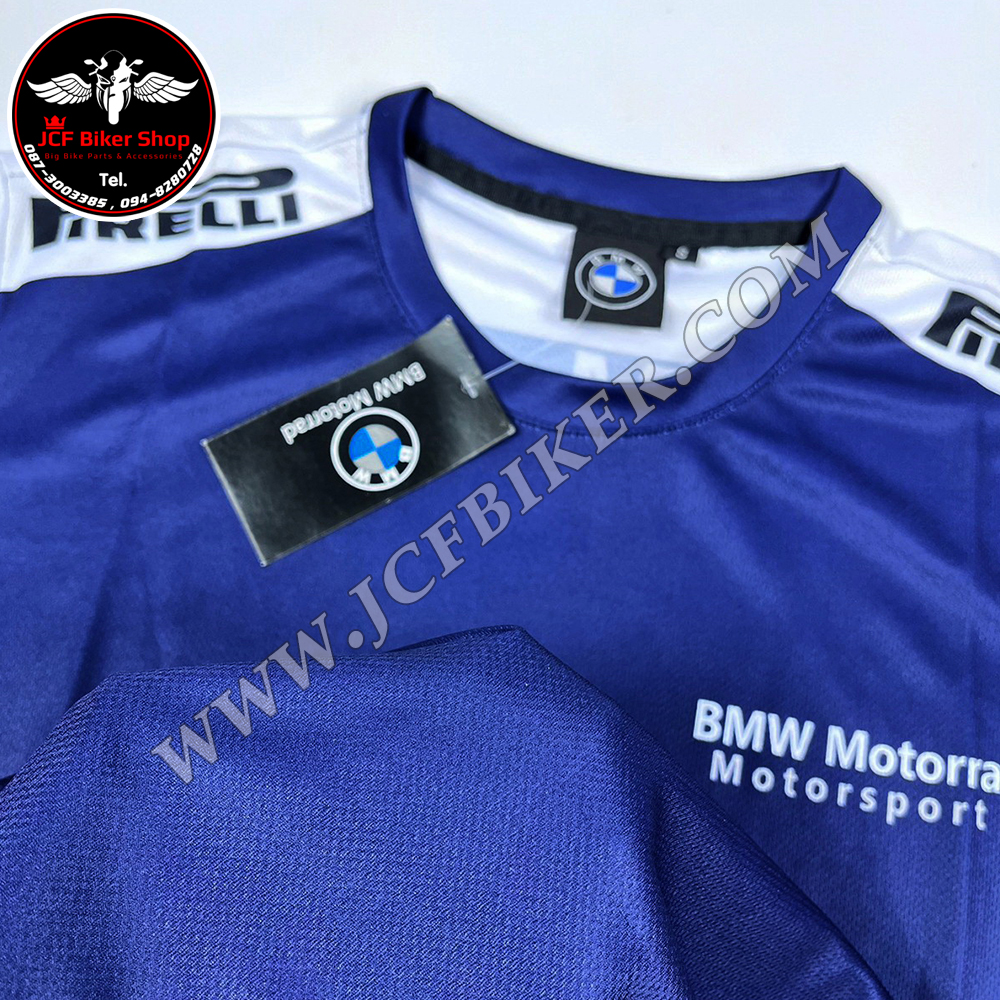 เสื้อยืดแขนสั้น BMW กลมไหล่ขาว T01 ผ้าแห้งเร็ว เนื้อผ้าไมโคไฟเบอร์ มีประสิทธิภาพในการซับเหงื่อสูง แห้งเร็ว