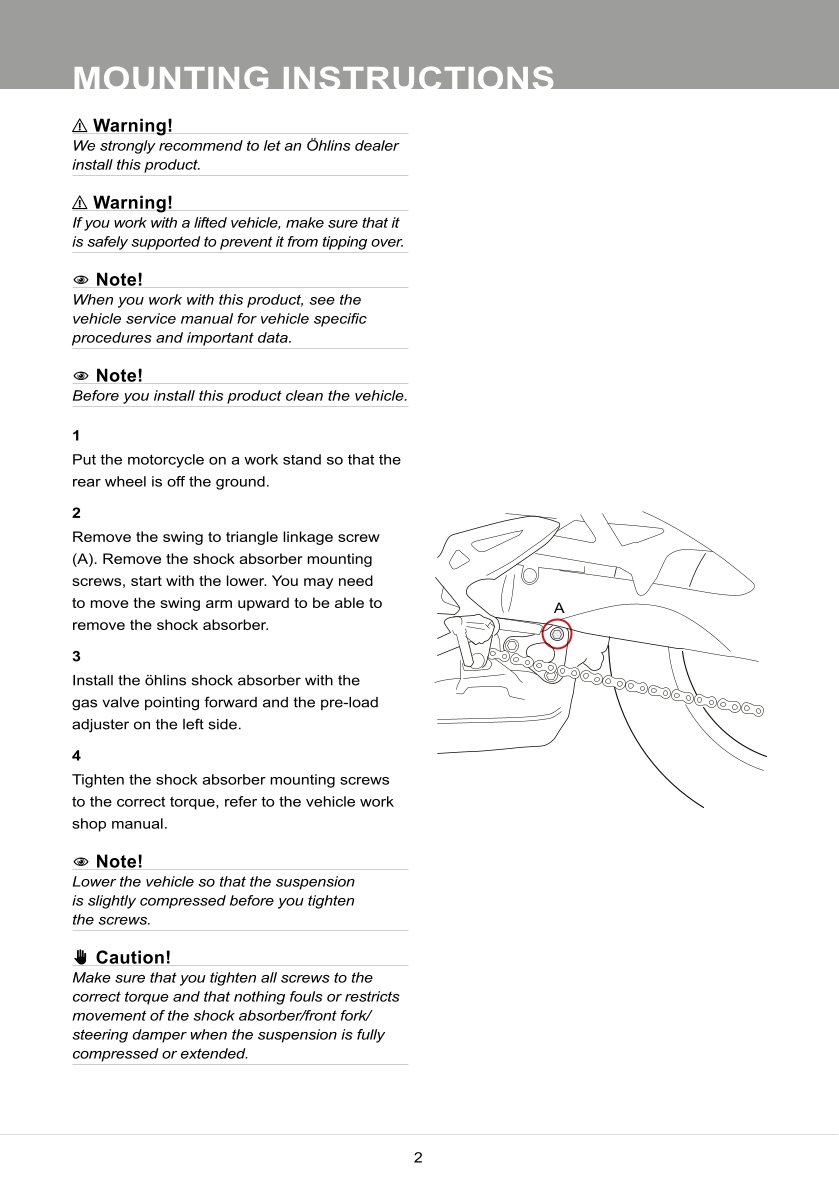 โช๊คหน้า โช๊คอัพ โช๊คแต่ง โช๊คมอเอตร์ไซค์ OHLINS SU509 STX46 STREET FOR SUZUKI GSX-S1000 2015-2017