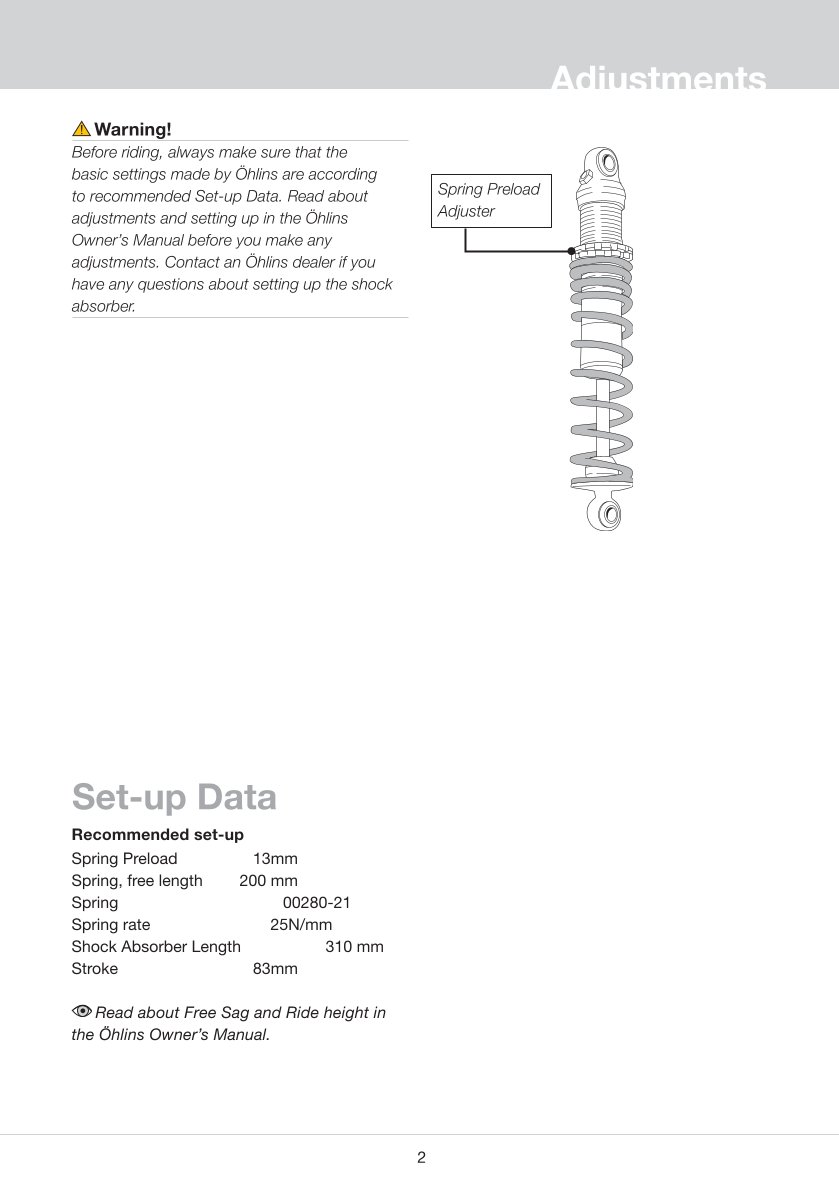 โช๊คหลังแต่ง Ohlins HD039 For Harley-Davidson FL Touring (Road King, Street Glide, Electra Glide etc) ปี 2006-2022