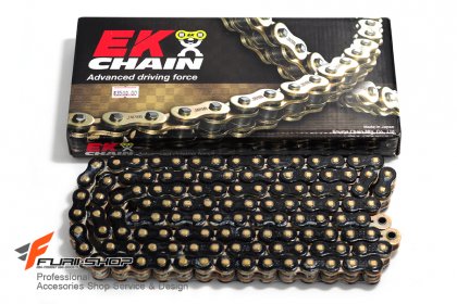 โซ่ EK CHAIN 525 X-RING สีดำหมุดทอง