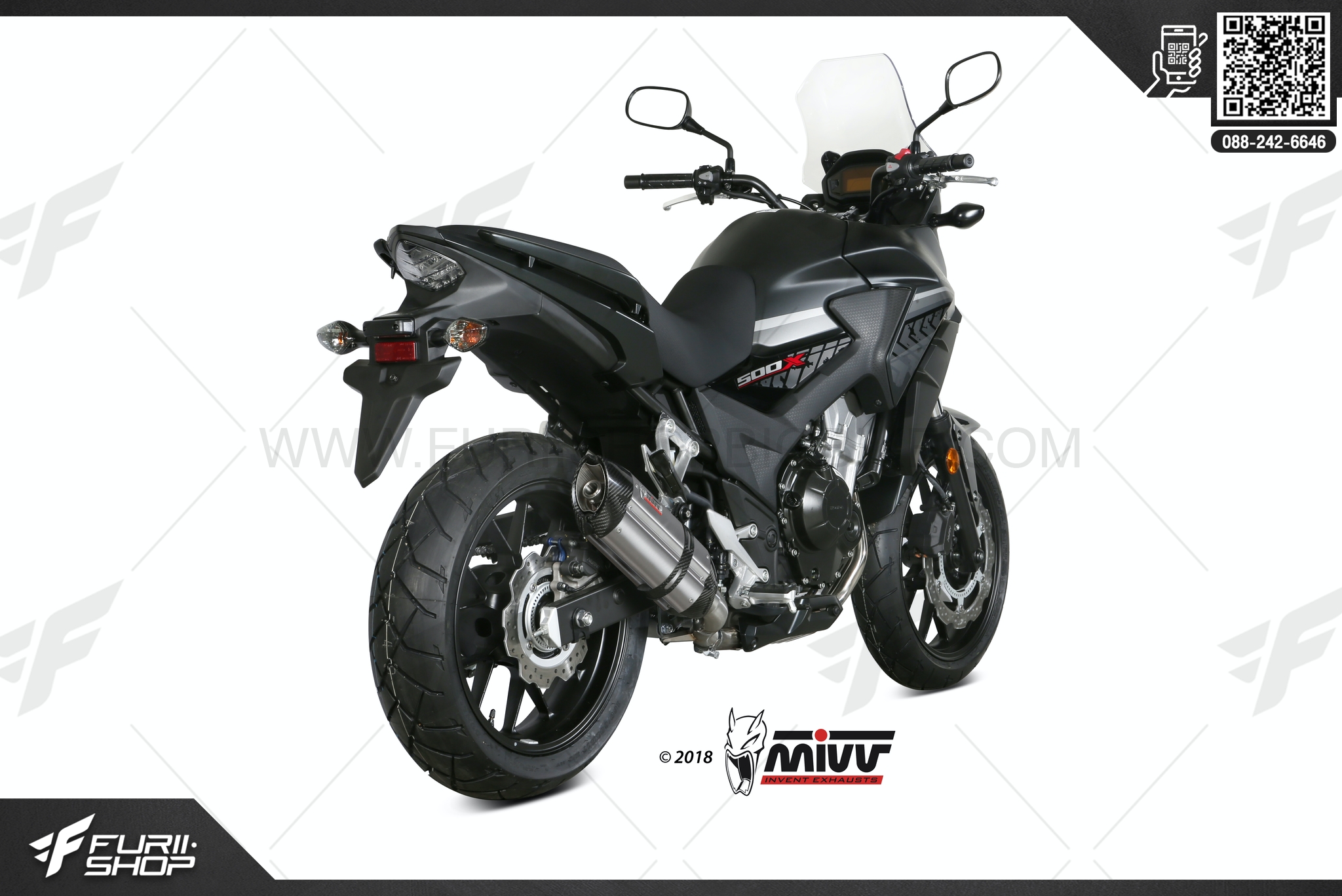 ท่อมอเตอร์ไซค์ MIVV FOR HONDA CB500X 2017+ SLIP-ON SUONO INOX COPPE CARBONIO/ST. STEEL CARBON CAPS ท่อแต่ง ท่อสูตร ท่อบิ๊กไบค์ ท่อBigbike ท่อไอเสีย