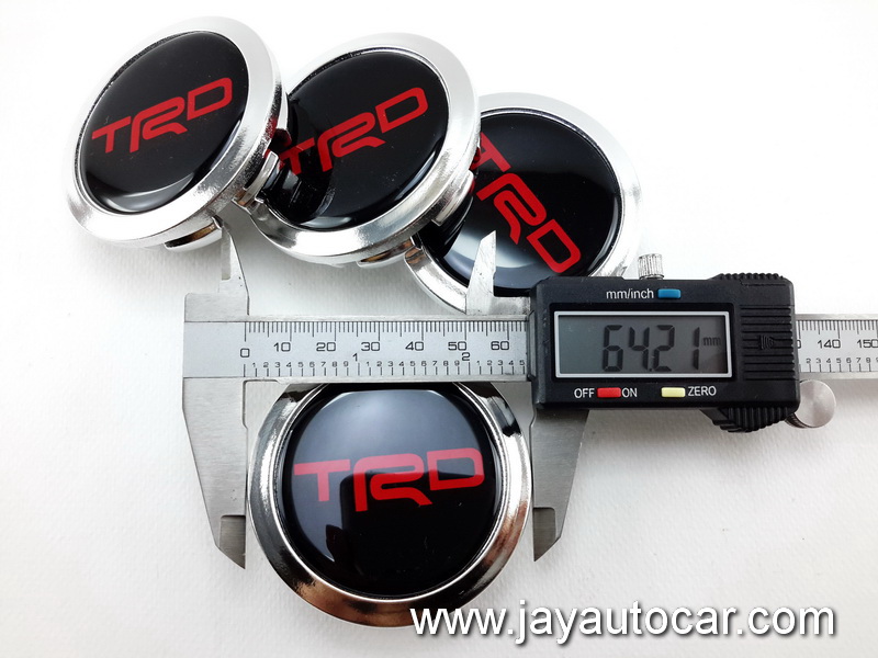 ฝาล้อรถยนต์ สำหรับ ล้อแม็ก สติ๊กเกอร์ TRD สีเงิน โครมเมี่ยม ขนาด 58 มิล 1ชุด 4ชิ้น สำเนา