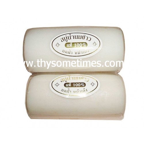สบู่น้ำนมข้าวแท้100% (100 กรัม) <ขอนไม้>ราคา 25 ฿ ( 6 ชิ้น ส่ง 20 ฿)