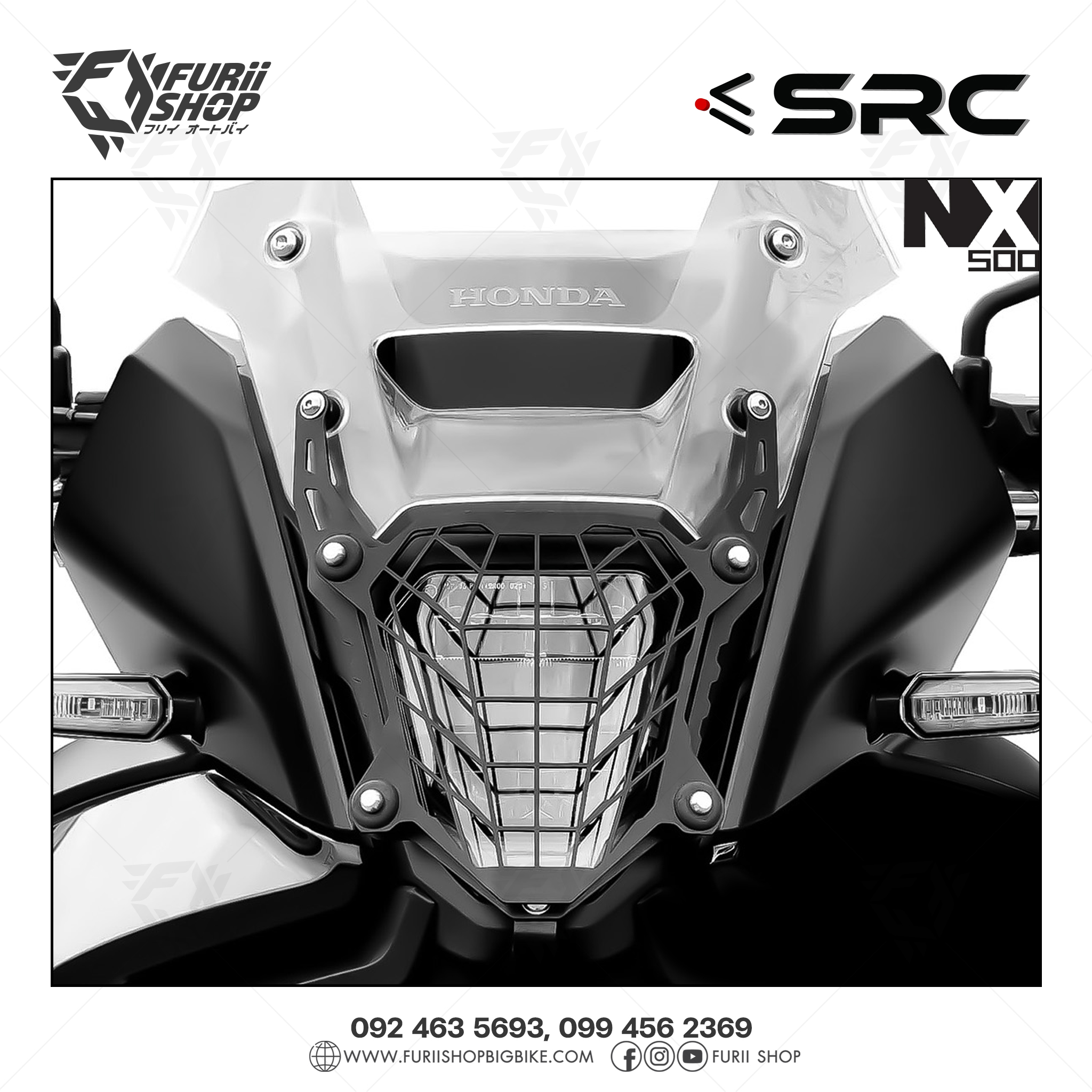 การ์ดไฟหน้า Headlight Guard SRC For Honda NX500