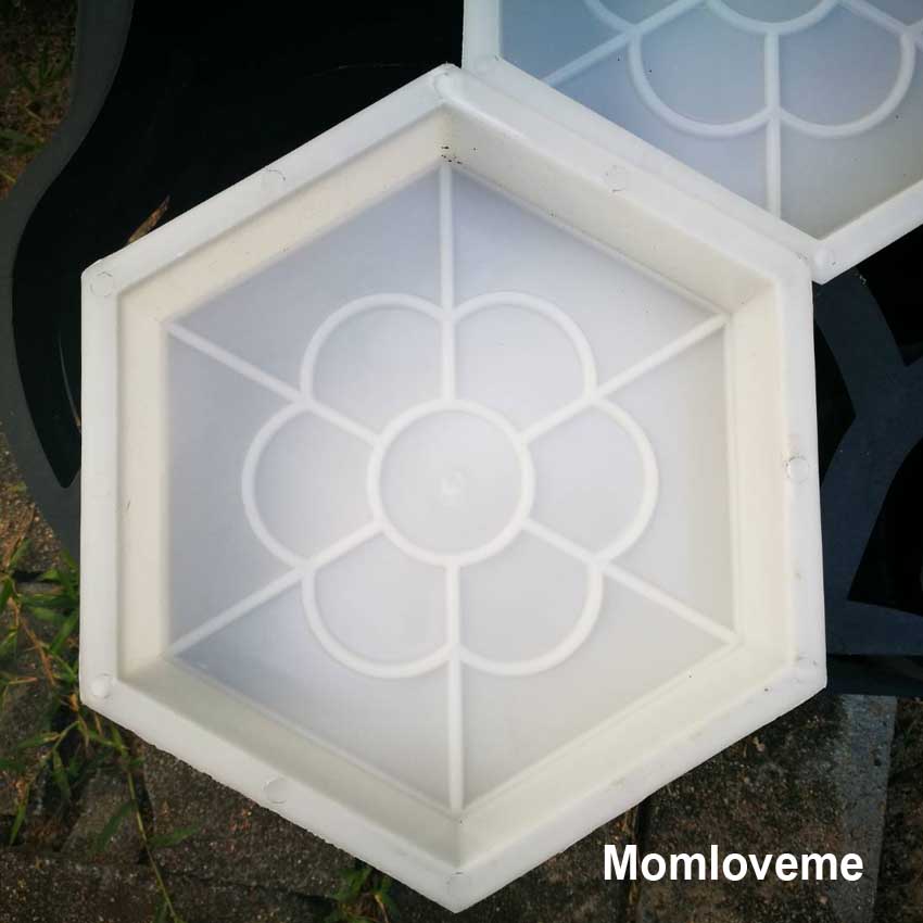 แม่พิมพ์ทางเดิน diy ขนาด 28x23x5 cm ลายดอกไม้ 6 เหลี่ยม