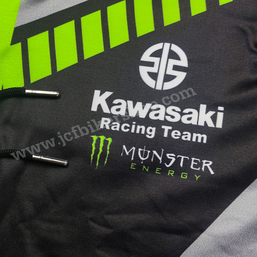 เสื้อฮู้ดมอเตอร์ไซค์ เสื้อฮู้ดบิ๊กไบค์ ผ้าCoolmax แห้งไวสีไม่ซีดไม่ยับ โมโตจีพี Kawasaki Racing Team
