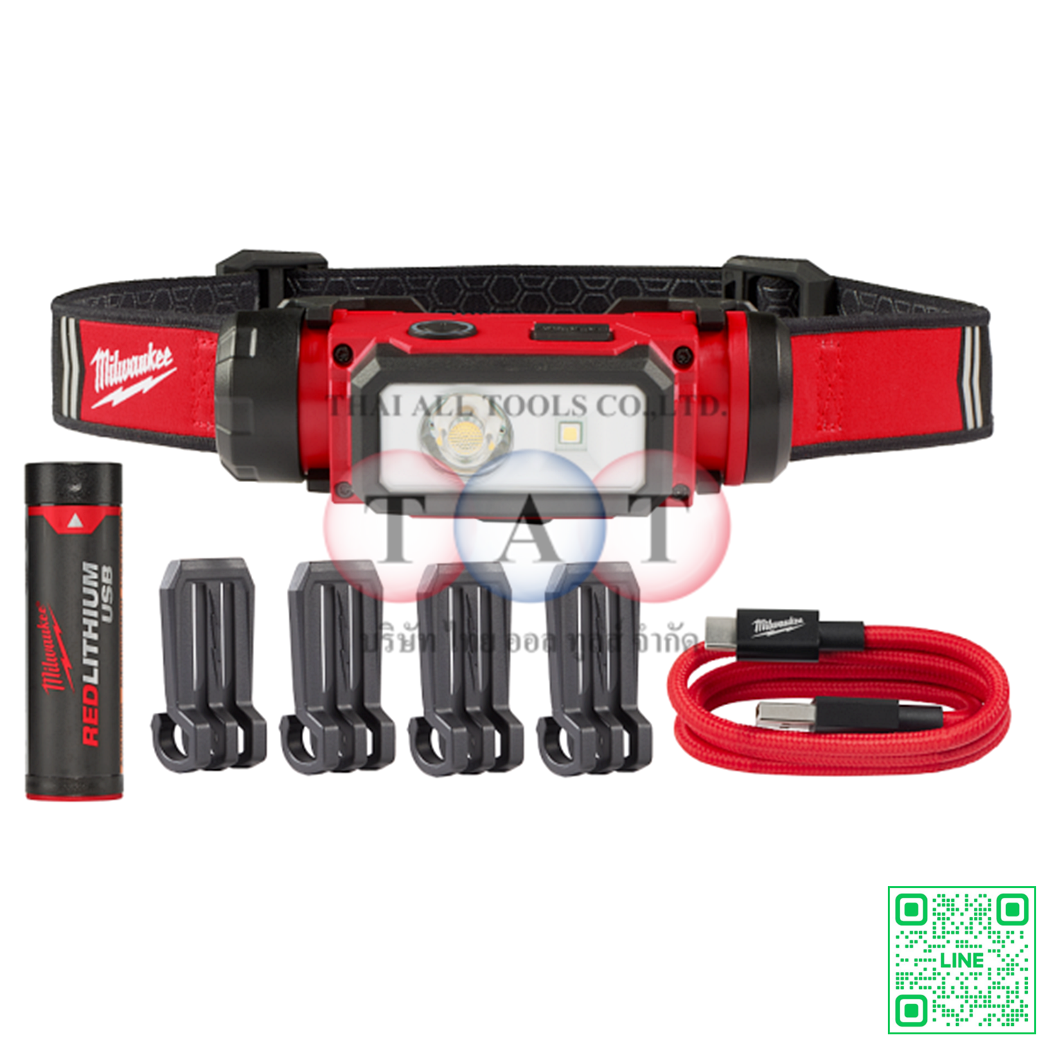 Milwaukee L4 HL2-301 ไฟฉายคาดหัว REDLITHIUM™ USB