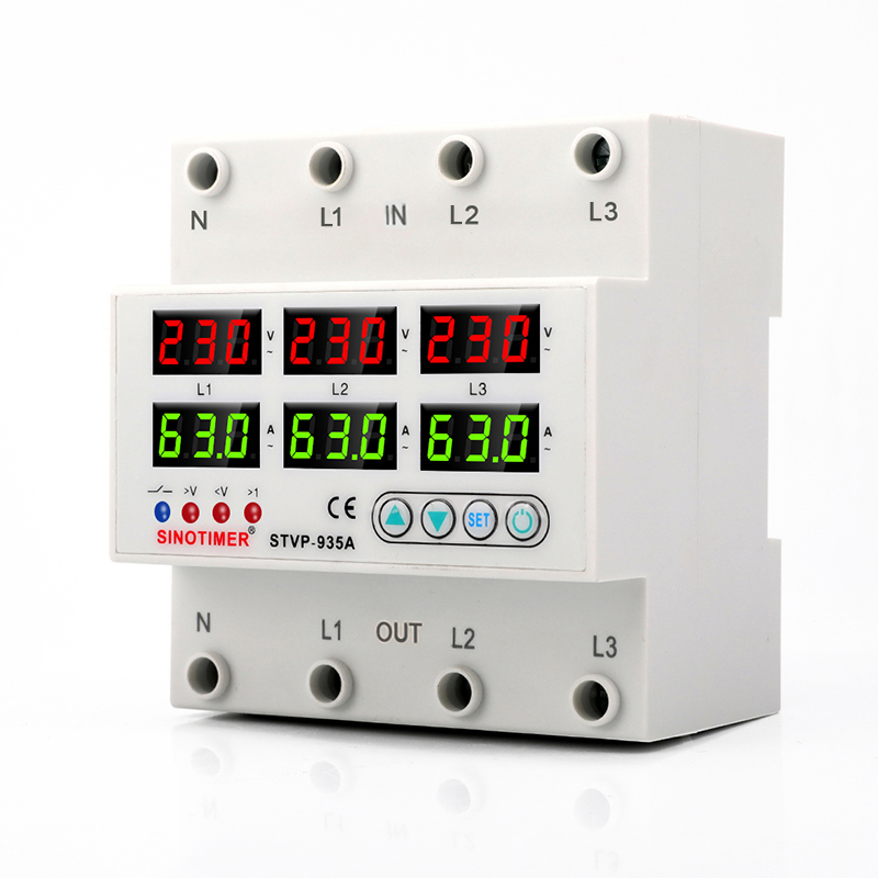 SINOTIMER SVP-935A 3 Phase AC 220V (60A / 80A)การวัดเบรกเกอร์ จับเวลาแบบเรียลไทม์พร้อมอุณหภูมิปัจจุบัน