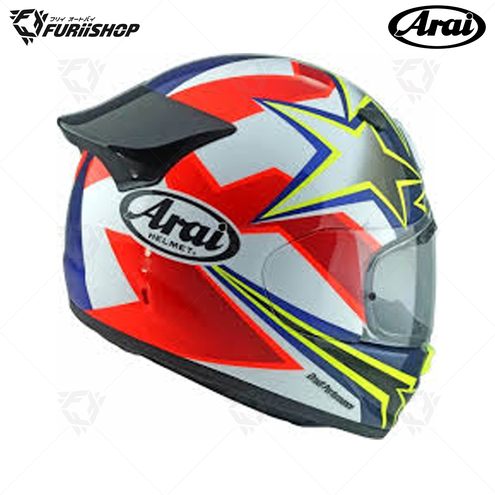 หมวกกันน็อคเต็มใบ Arai : QUANTIC Star&Stripe Yellow