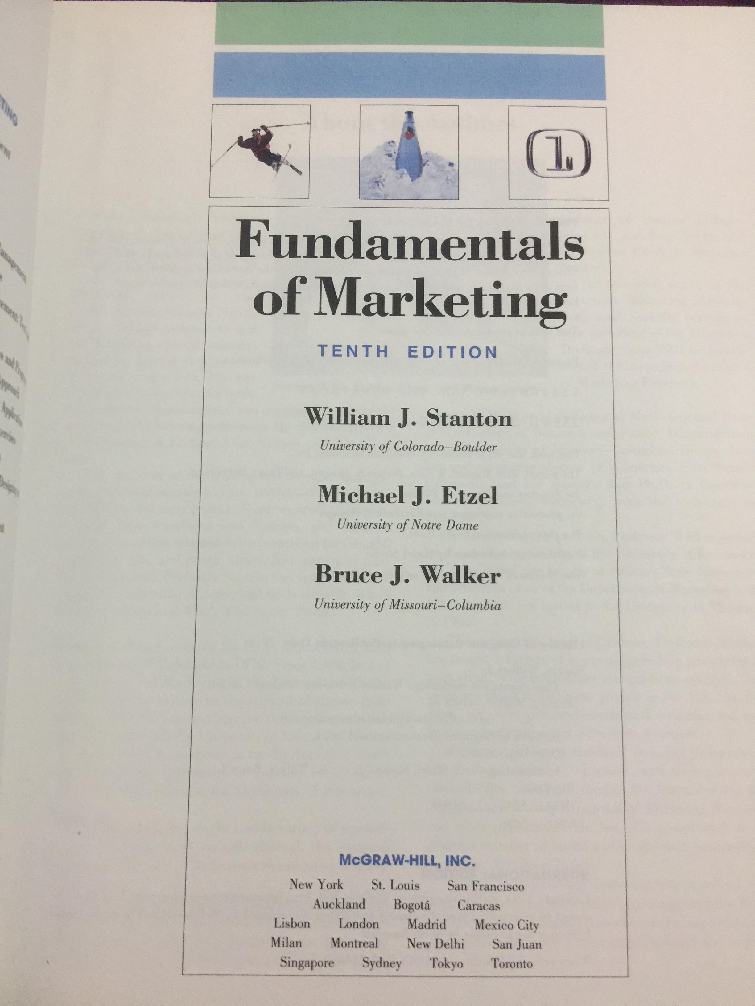 FUNDAMENTAL OF MARKETING. ผู้เขียน William J. Stanton และคณะ 0 กก.