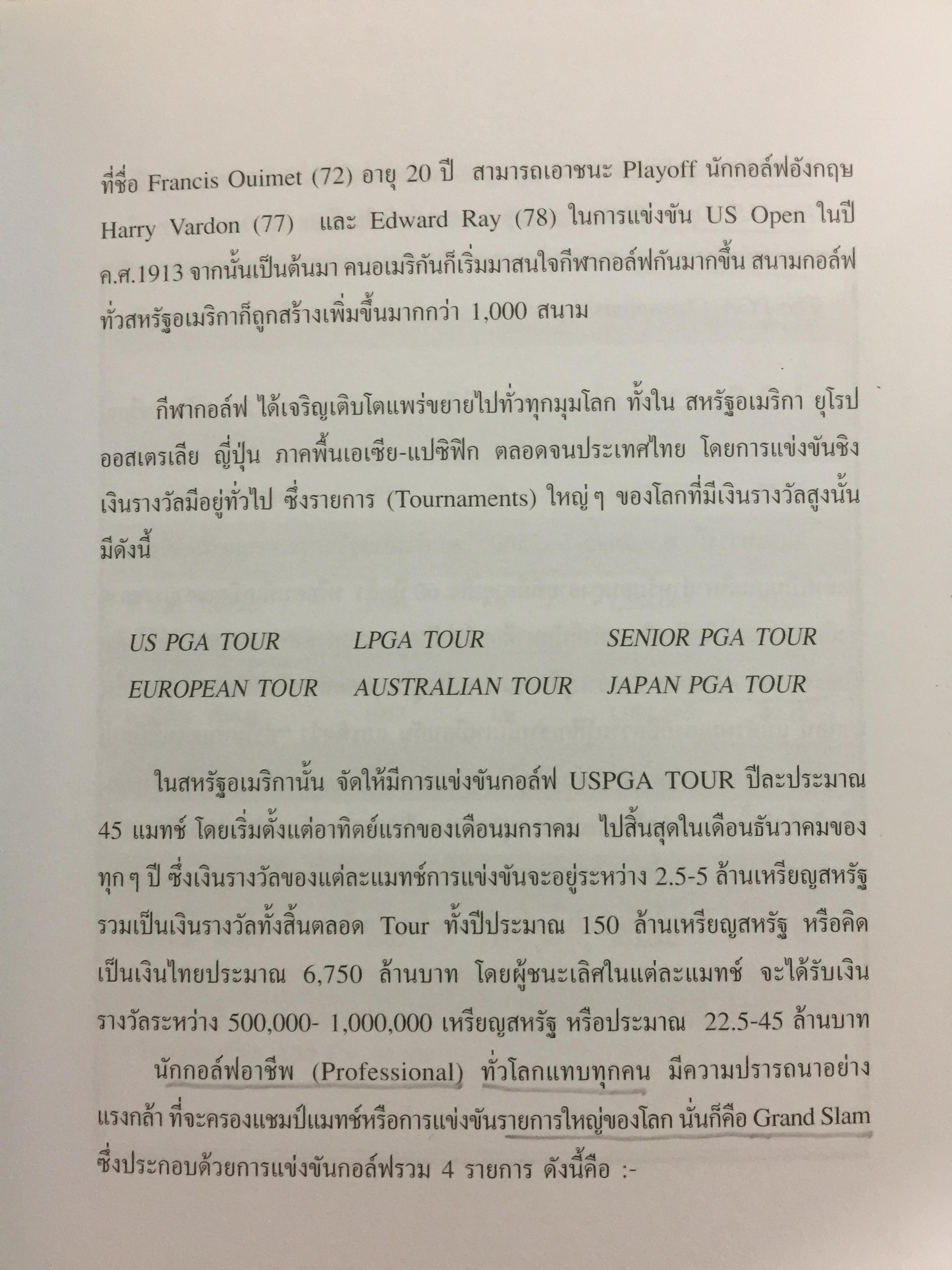 มาหัดเล่นกอล์ฟกันเถอะ. คู่มือการหัดเล่นกอล์ฟ เขียนและเรียบเรียงโดย สุชาติ เขมาภิรมย์ 1 กก.