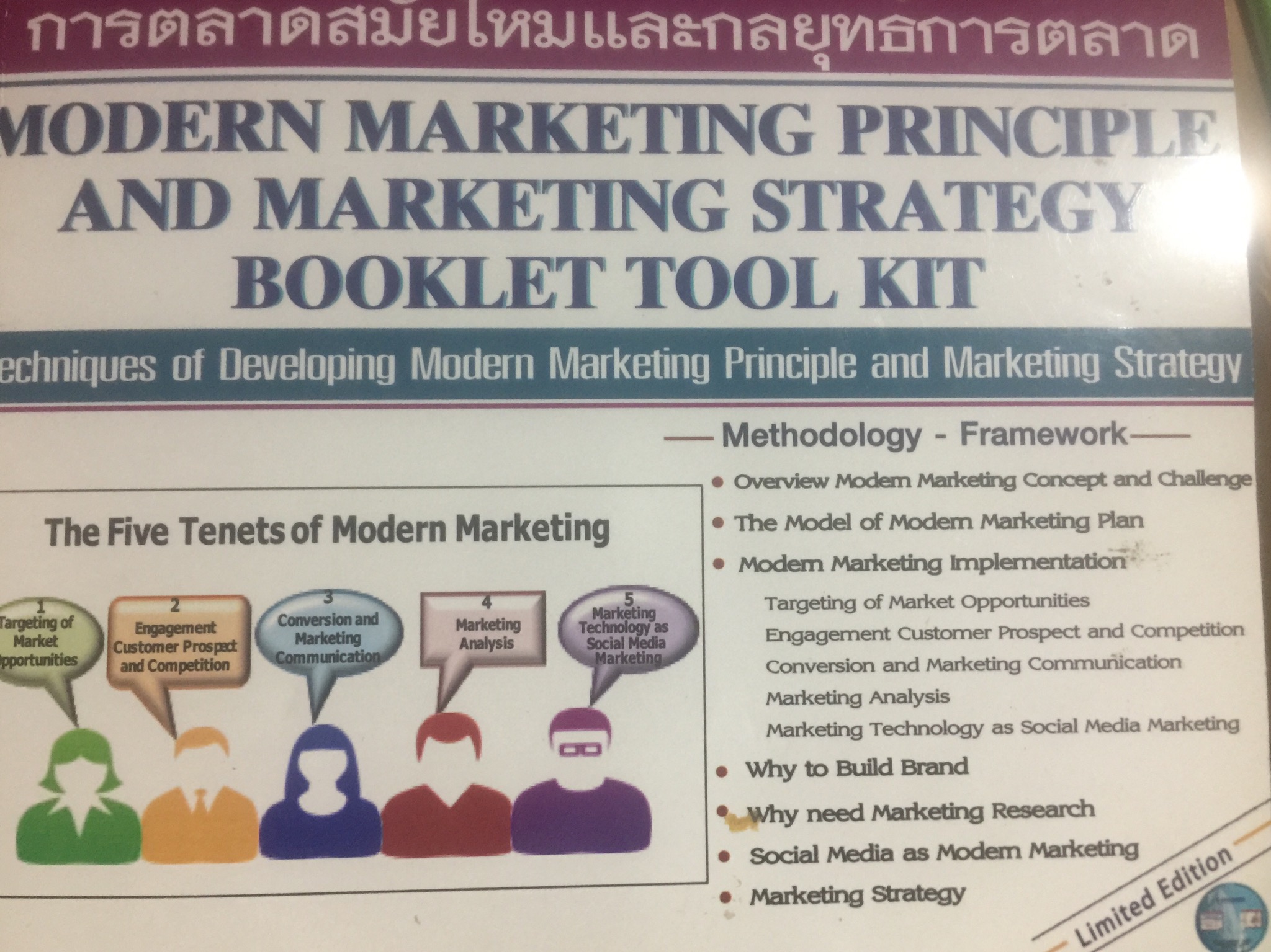 การตลาดสมัยใหม่และกลยุทธ์การตลาด. MODERN MARKETING PRINCIPLE. AND MAKETING STRATEGY BOOKLET TOOL KIT 0 กก.