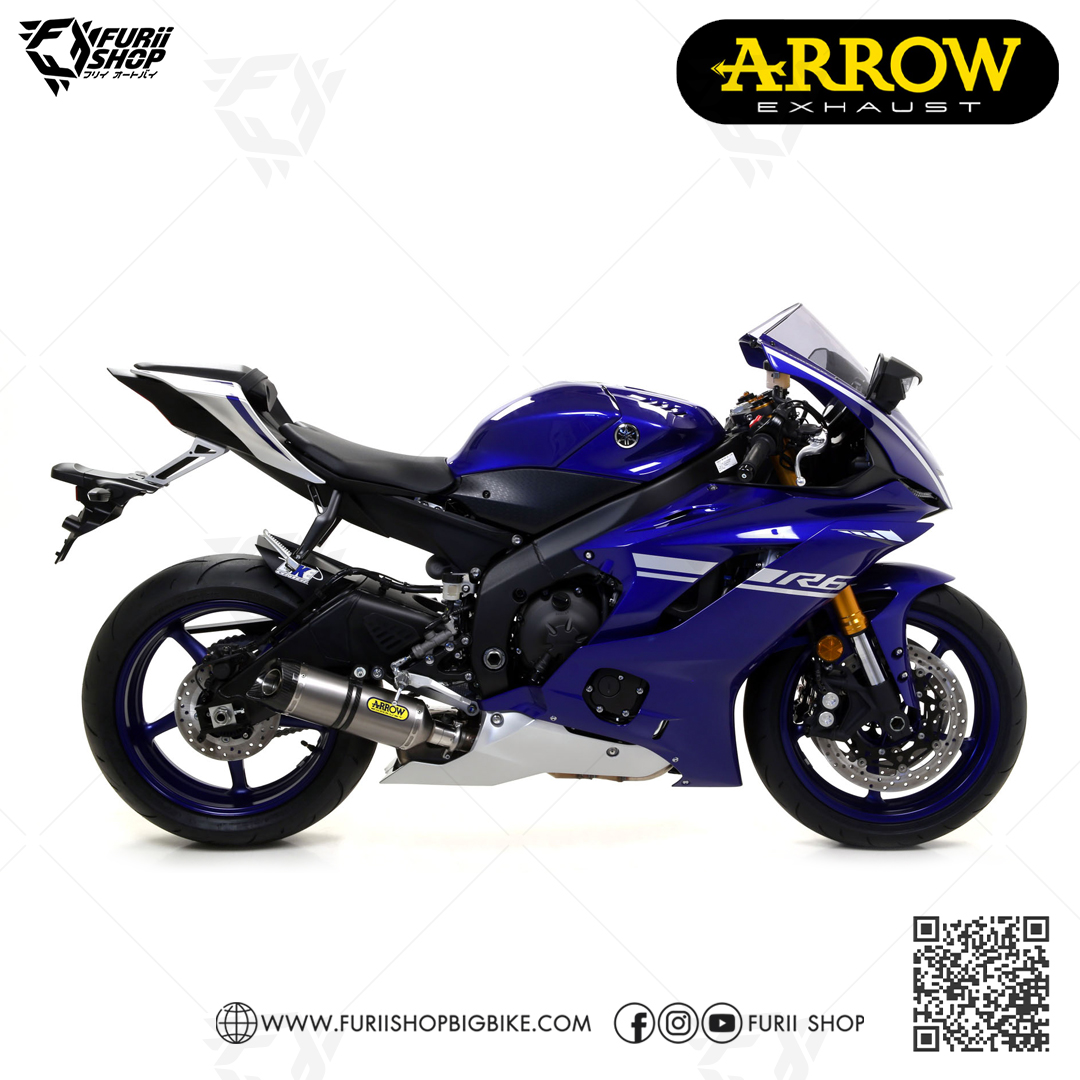 ท่อมอเตอร์ไซค์ Arrow Slip on Moto GP Titanium-Carbon : for Yamaha R6 2017-2020 All new!!