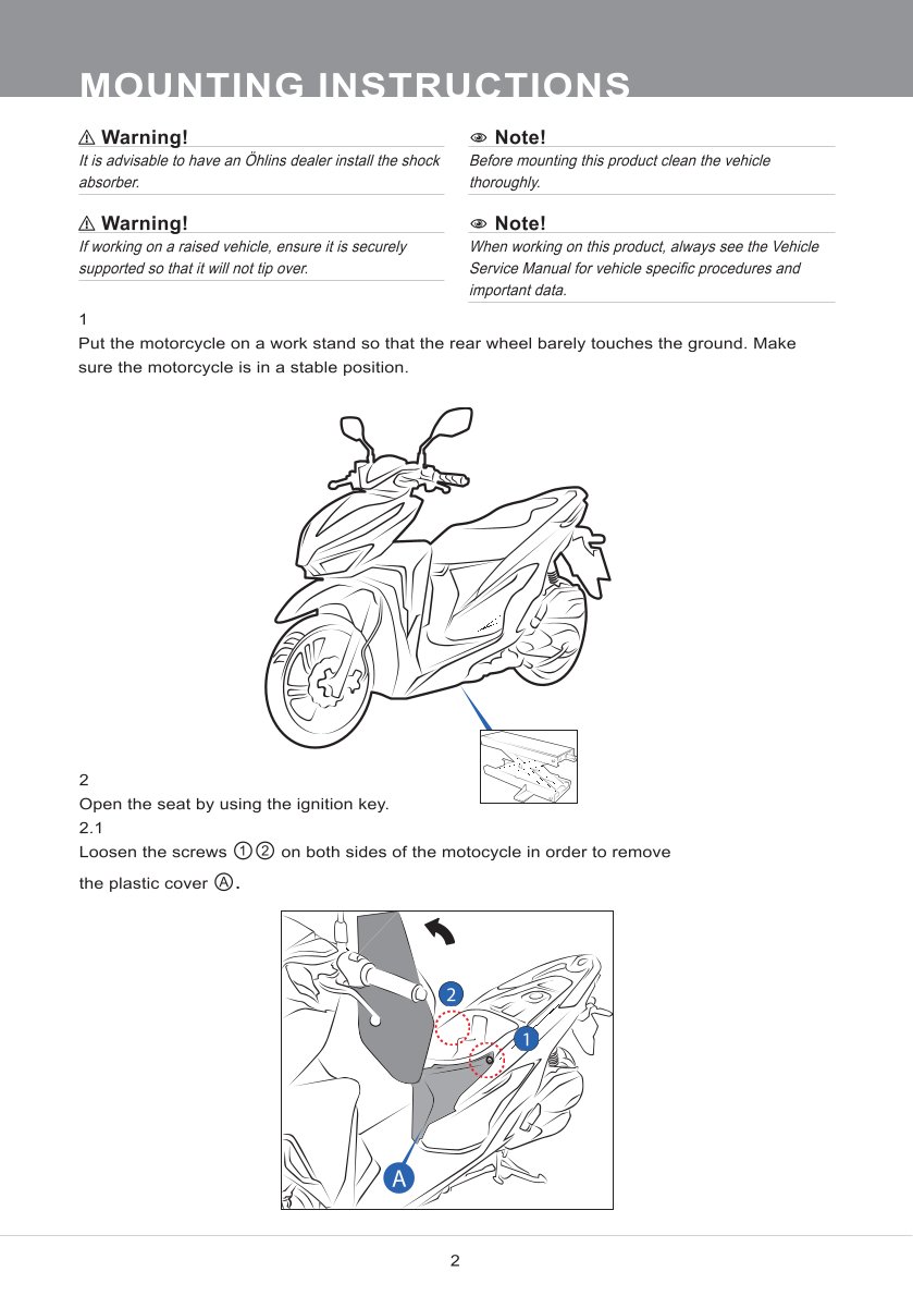 โช๊คหลังแต่ง Ohlins HO831 For Honda Click 150i ปี 2018-2021